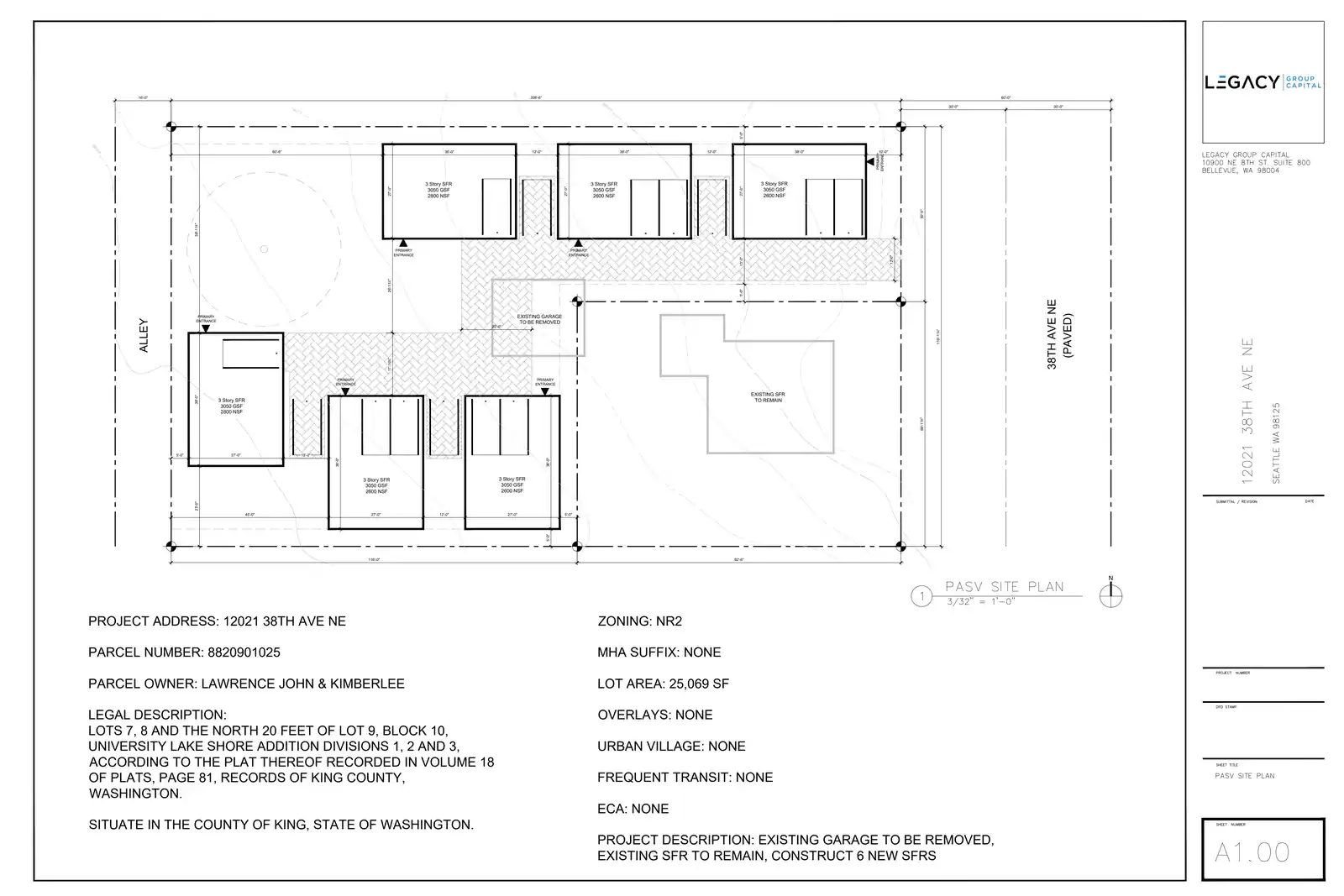 Site plan for 12021 38th Ave NE