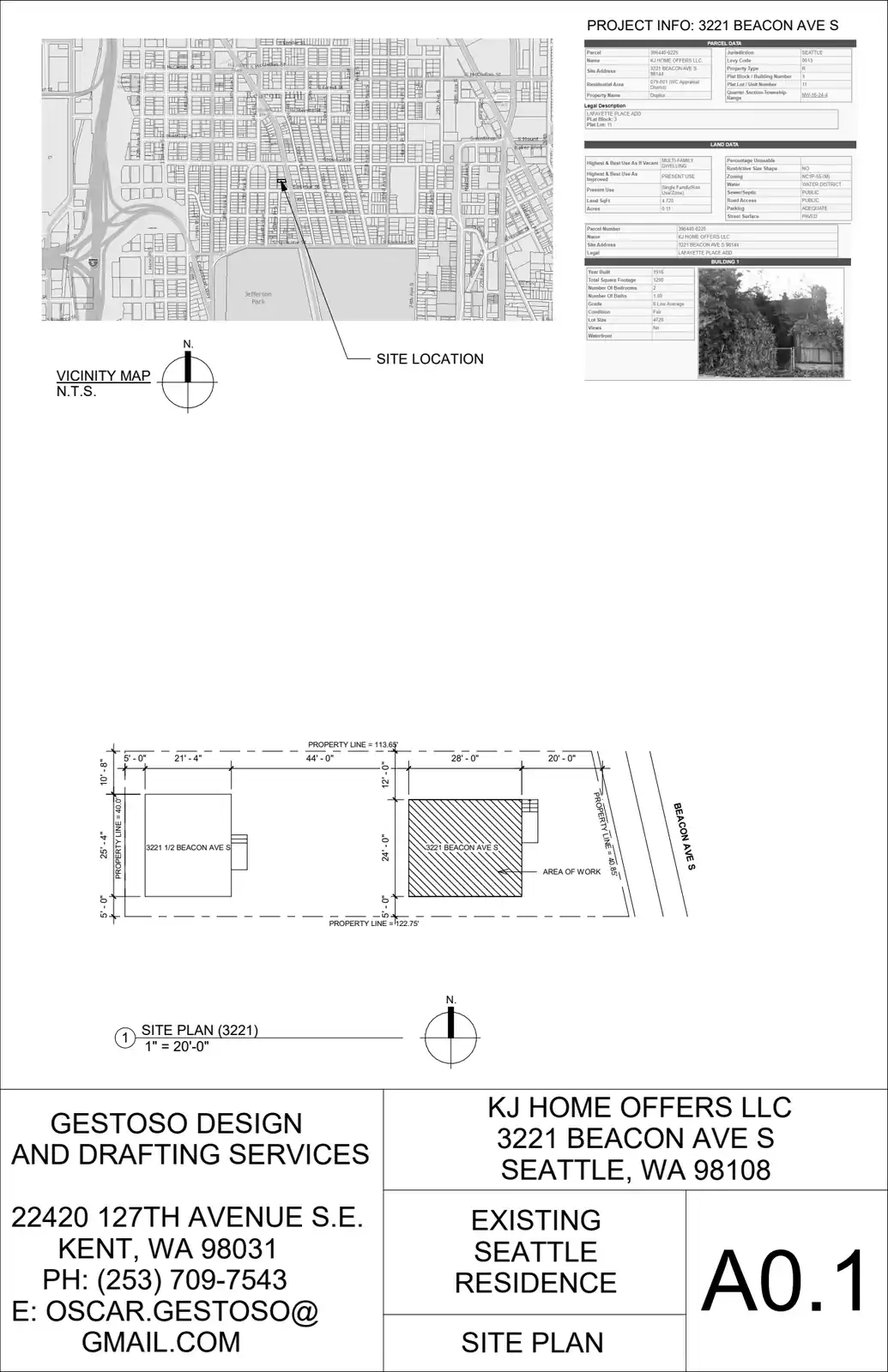 Site plan for 3221 Beacon Ave S