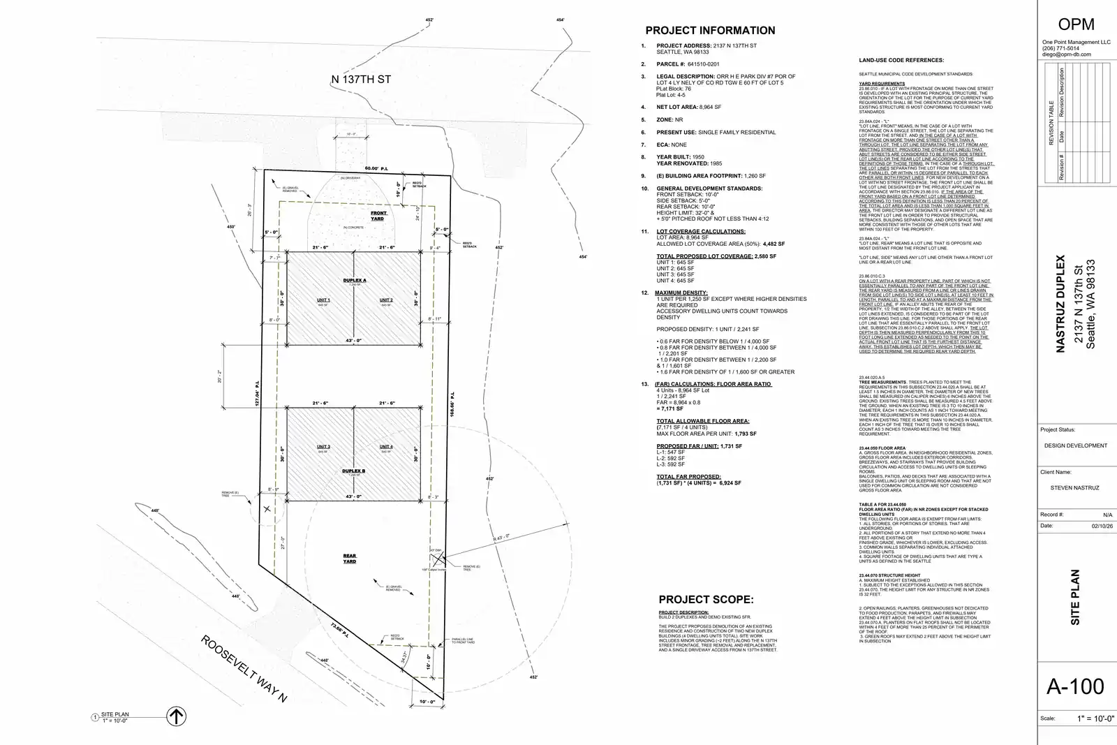 Site plan for 2137 N 137th St