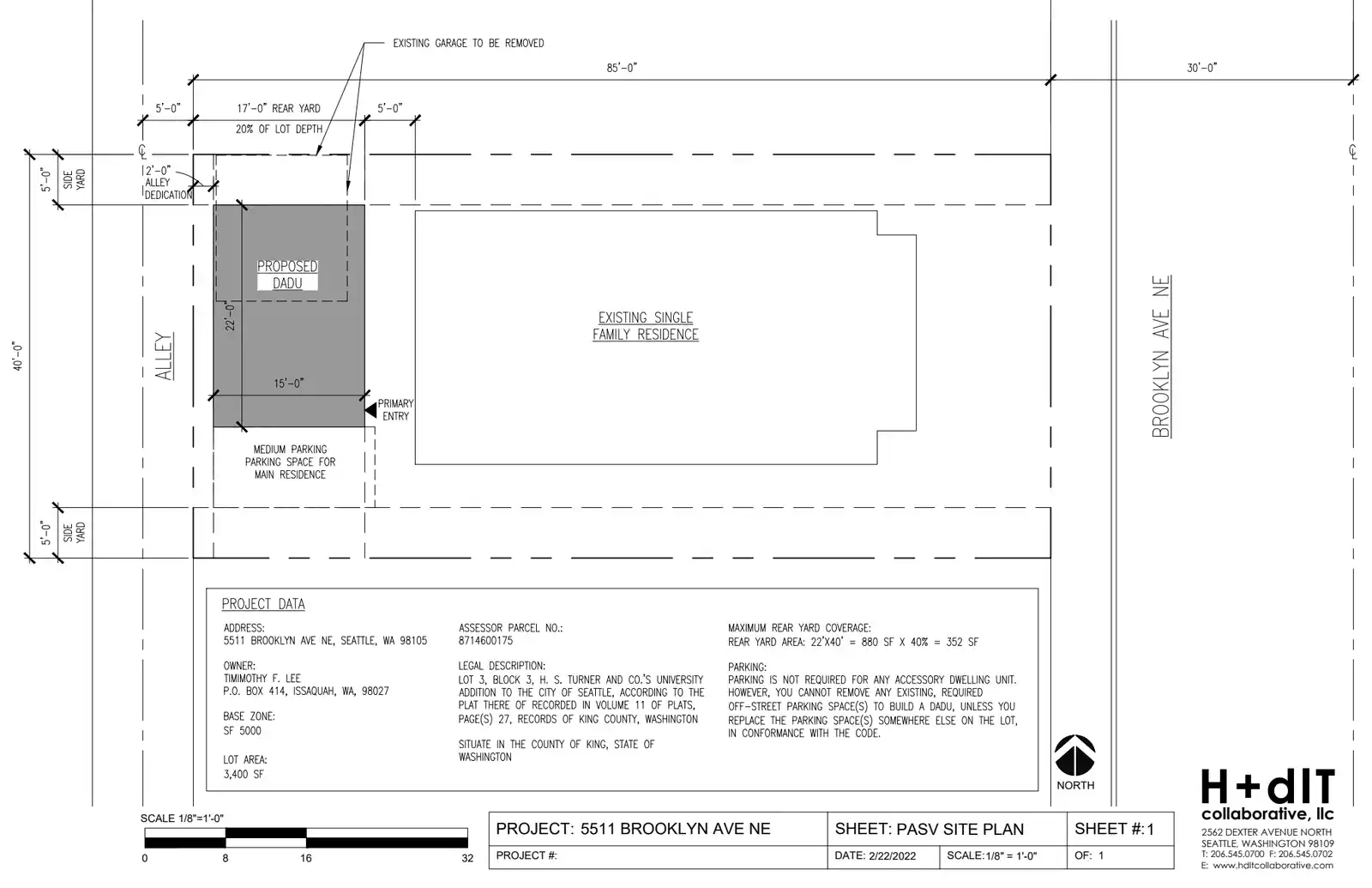 Site plan for 5509 Brooklyn Ave NE