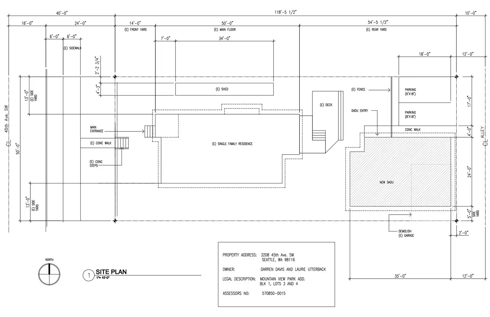 Site plan for 3208 45th Ave SW