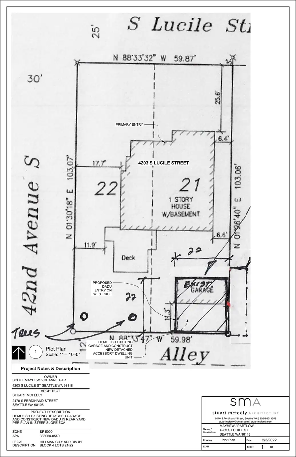 Site plan for 4203 S Lucile St