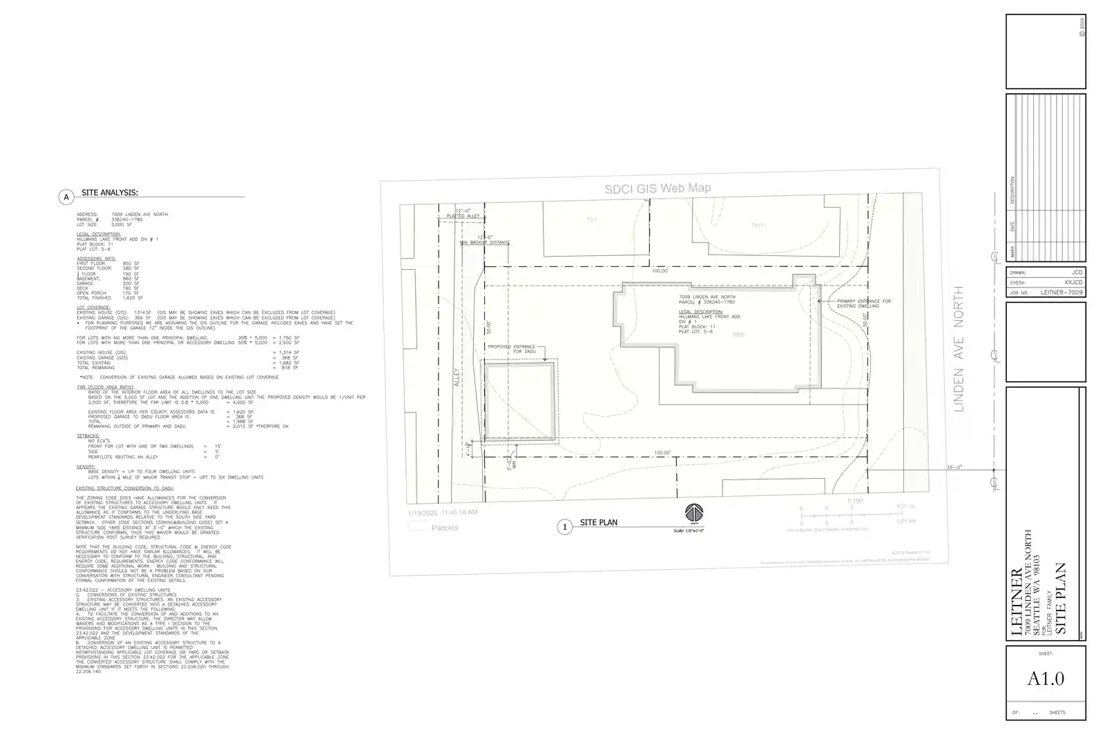 Site plan for 7007 Linden Ave N