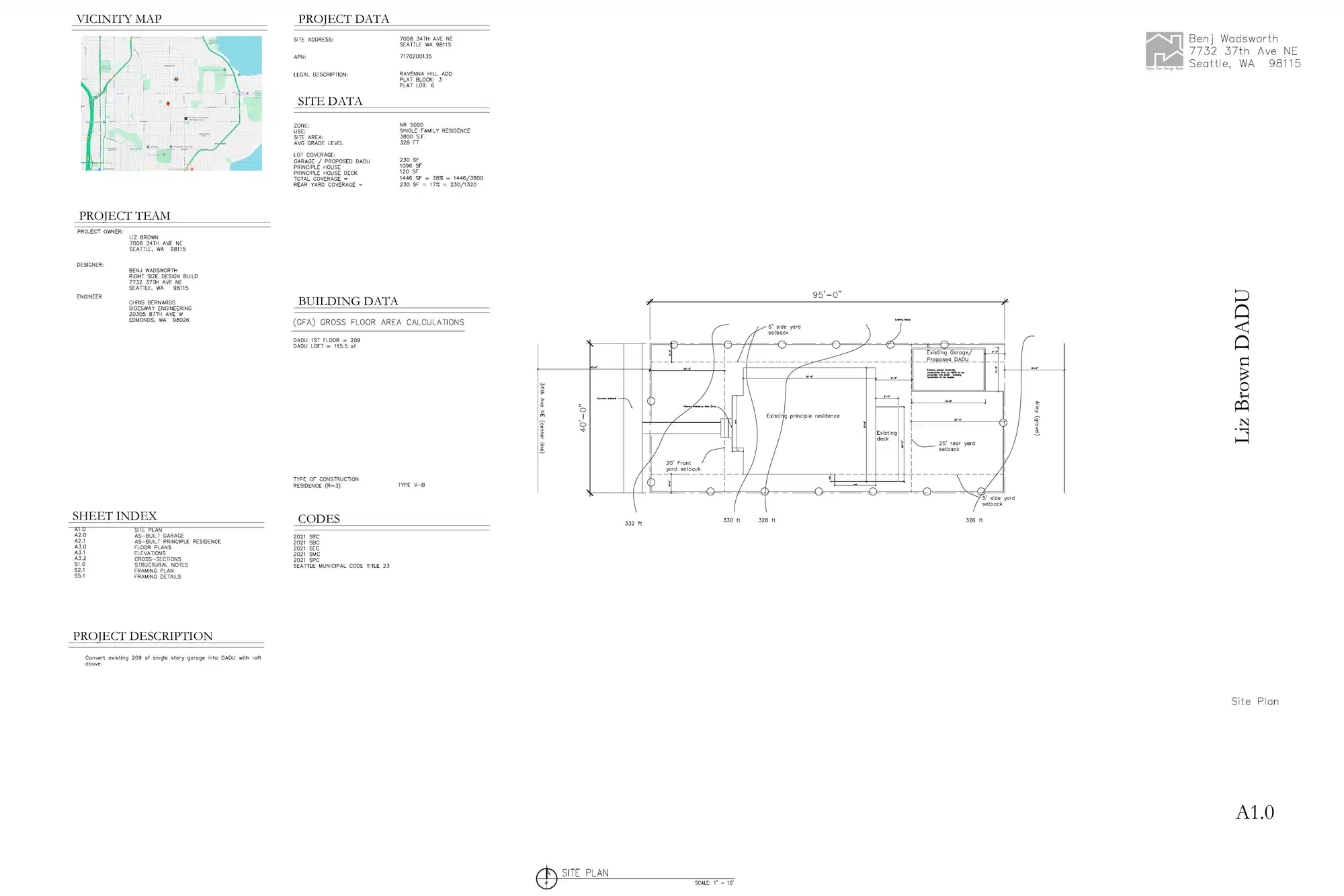 Site plan for 7010 34th Ave NE