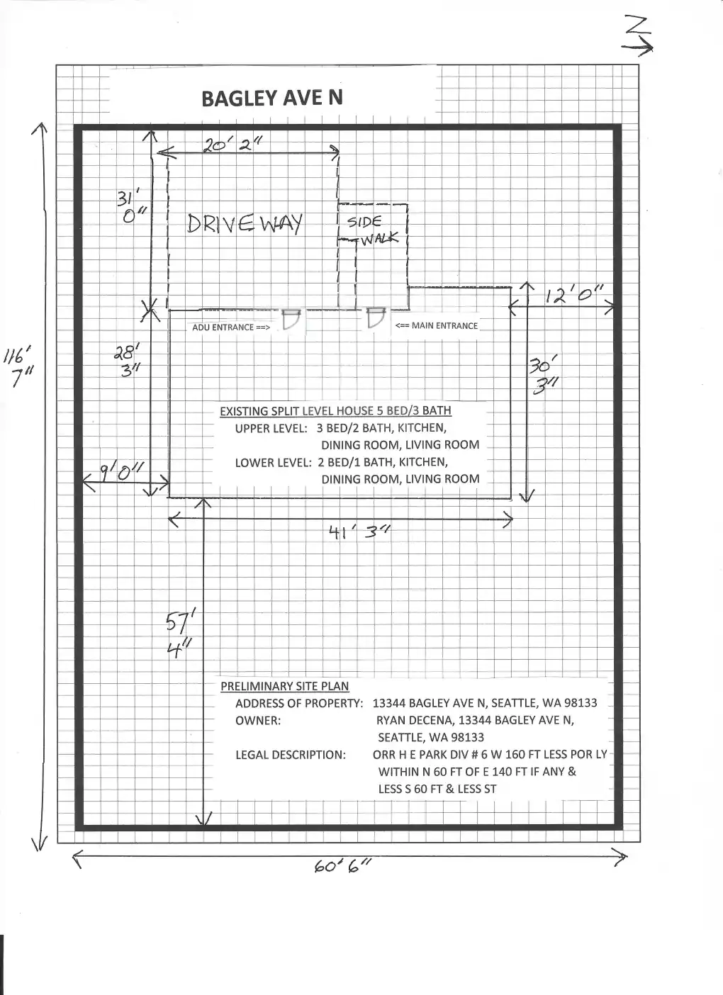 Site plan for 13344 Bagley Ave N