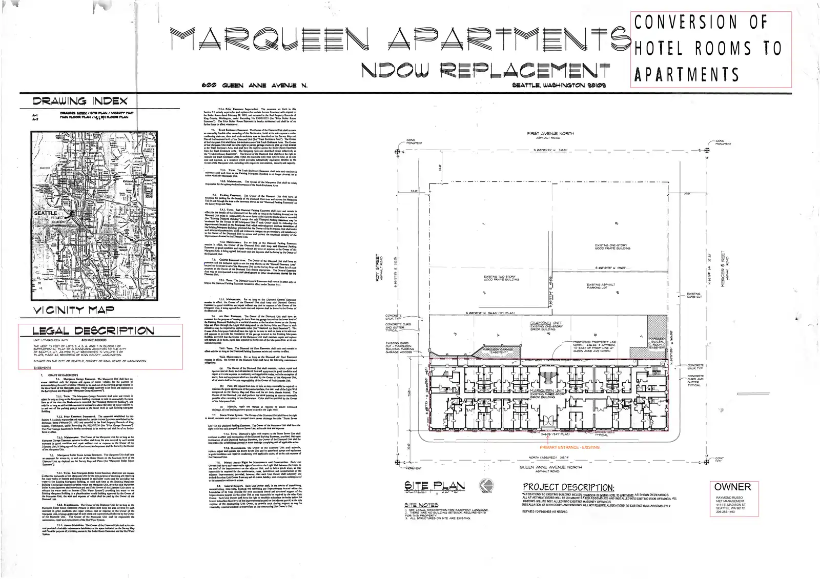 Site plan for 600 Queen Anne Ave N