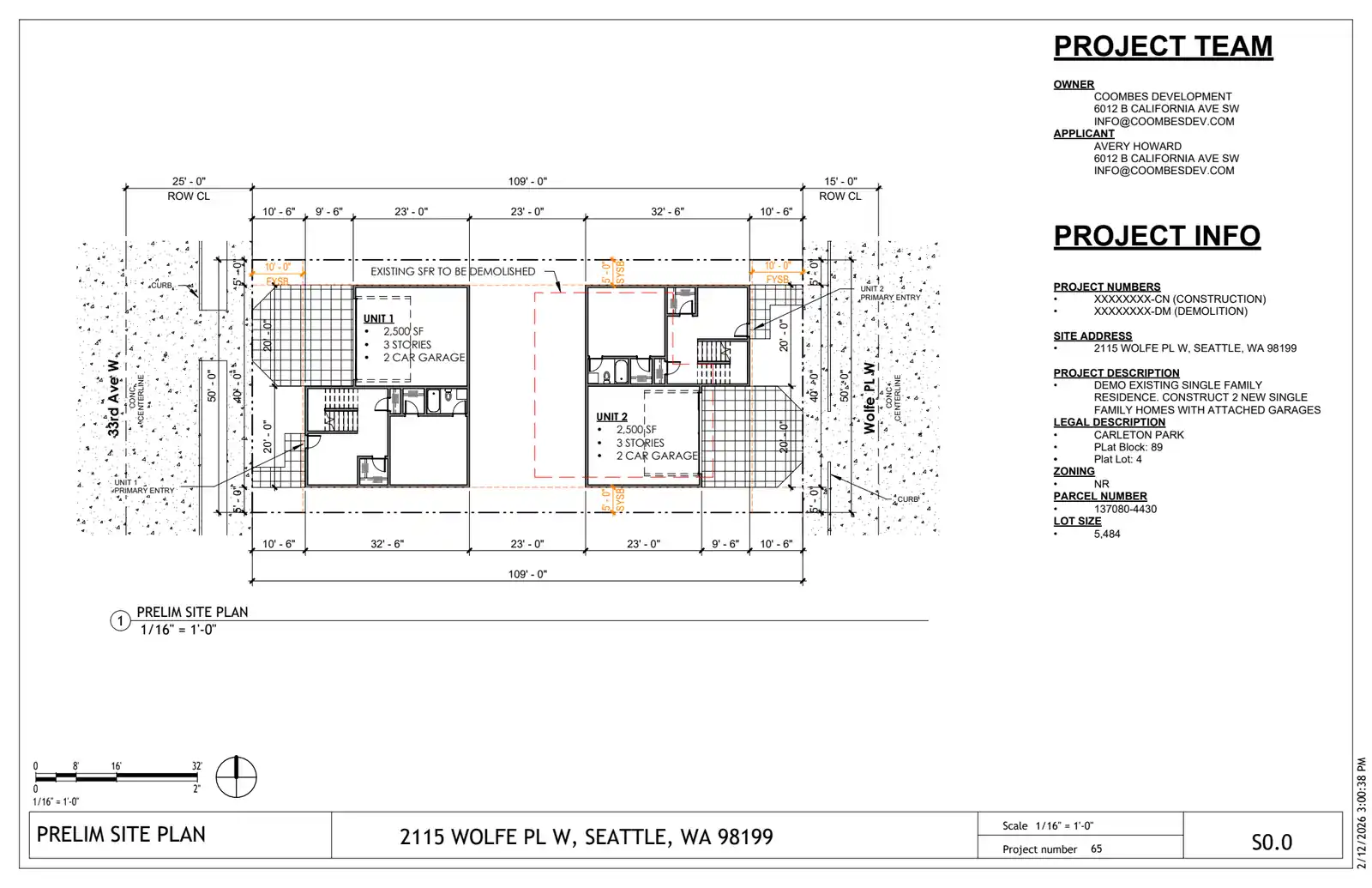 Site plan for 2115 Wolfe Pl W