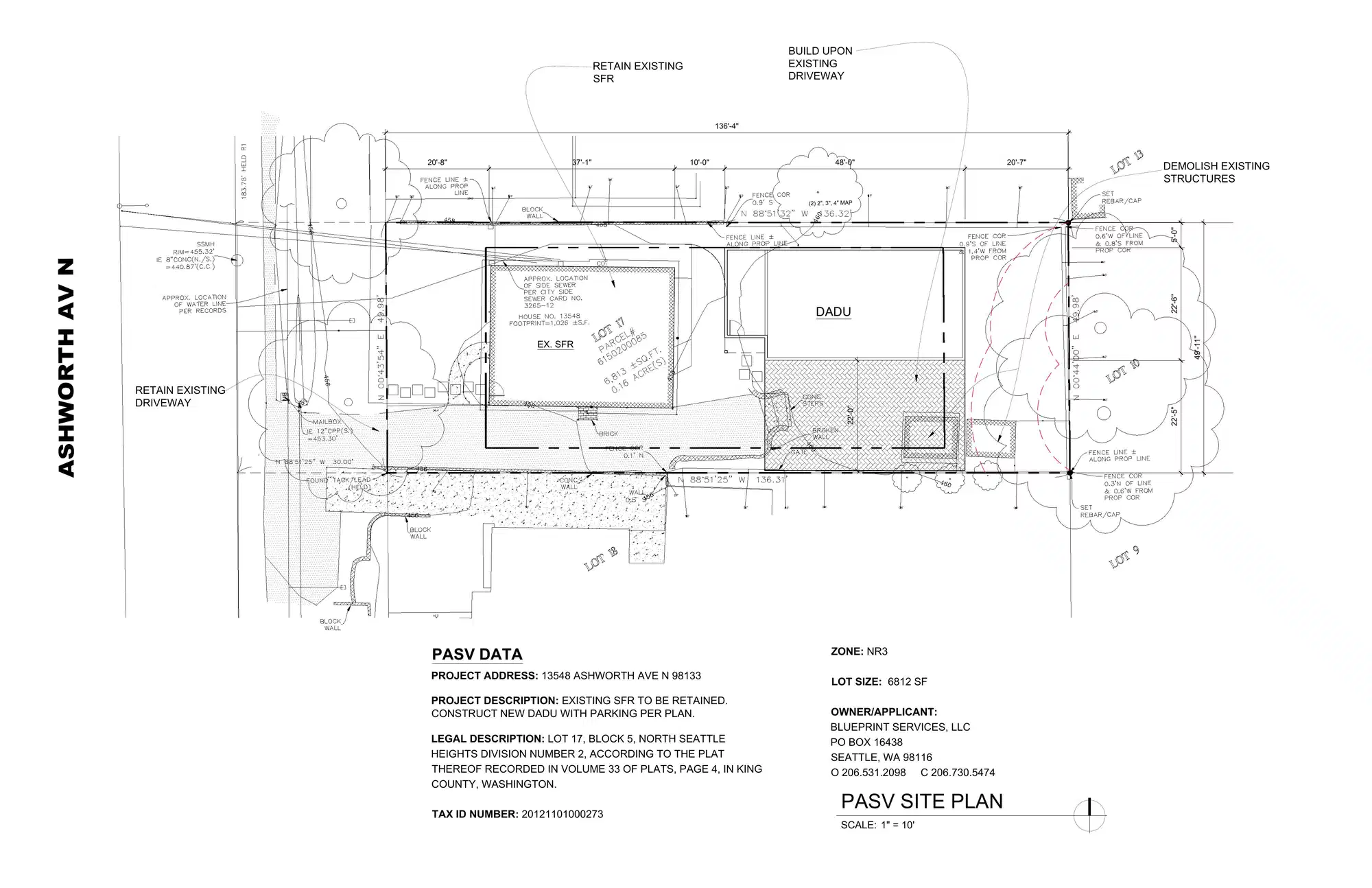 Site plan for 13546 Ashworth Ave N