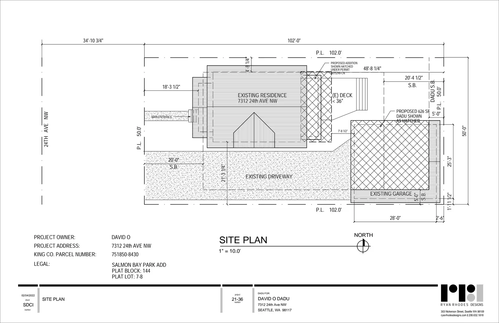 Site plan for 7312 24th Ave NW