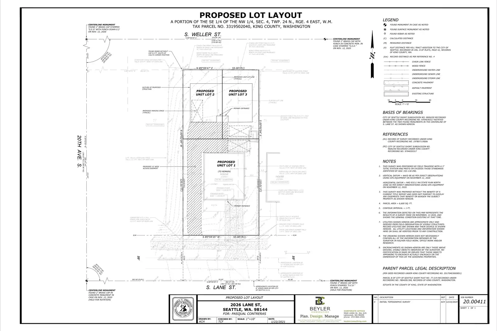Site plan for 2026 S Lane St