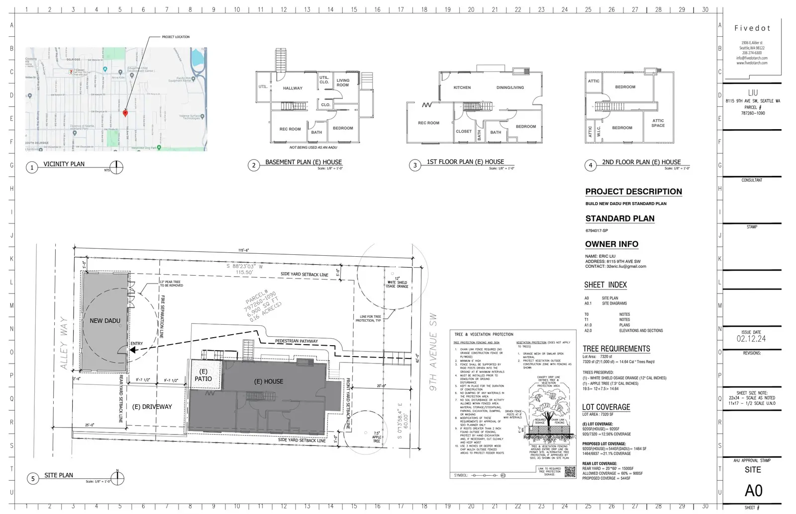 Site plan for 8115 9th Ave SW