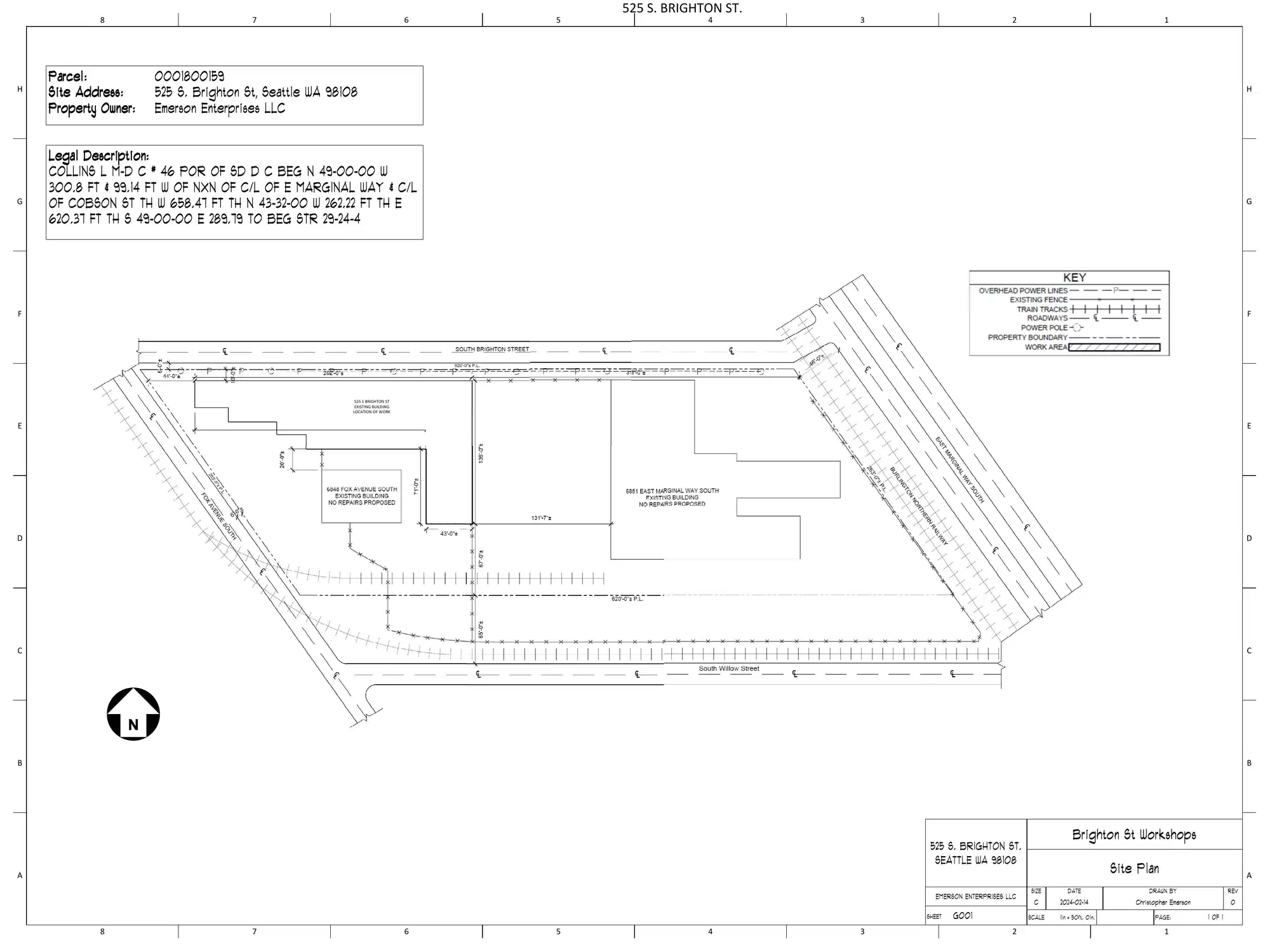 Site plan for 525 S Brighton St