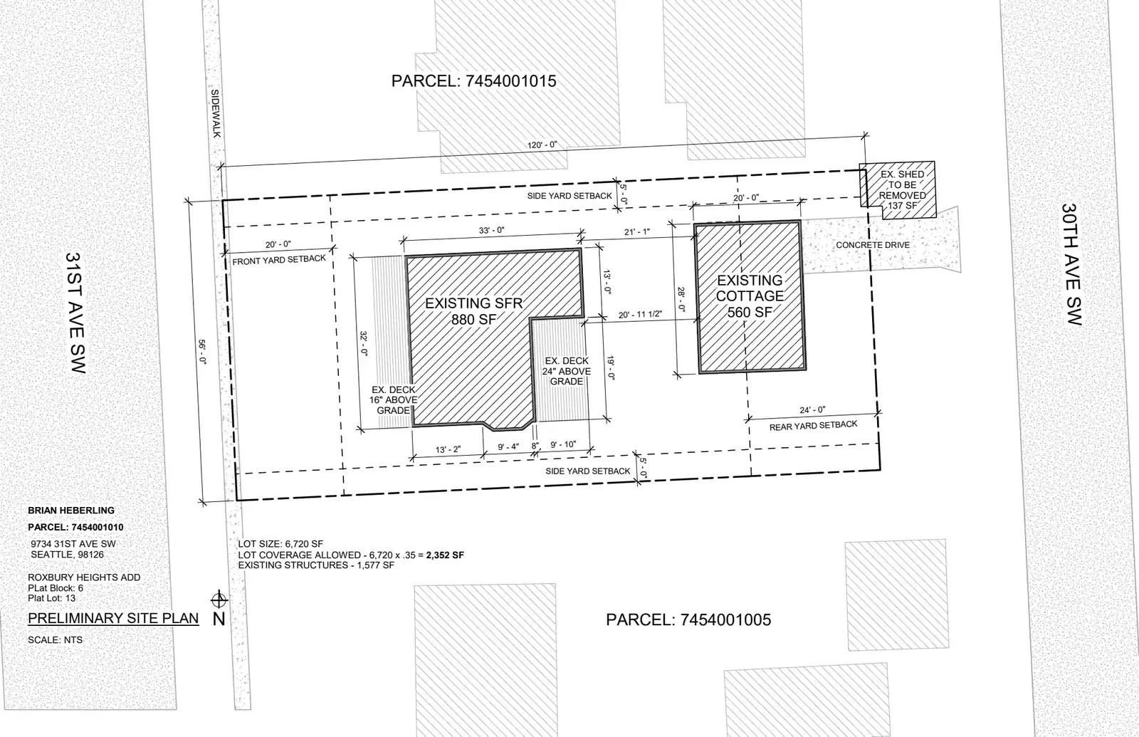 Site plan for 9707 30th Ave SW