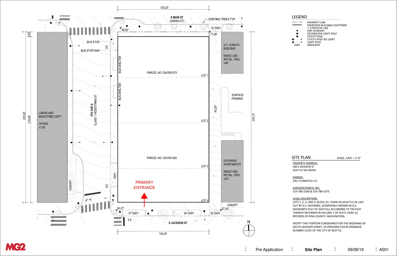 Site plan for 500 S Jackson St