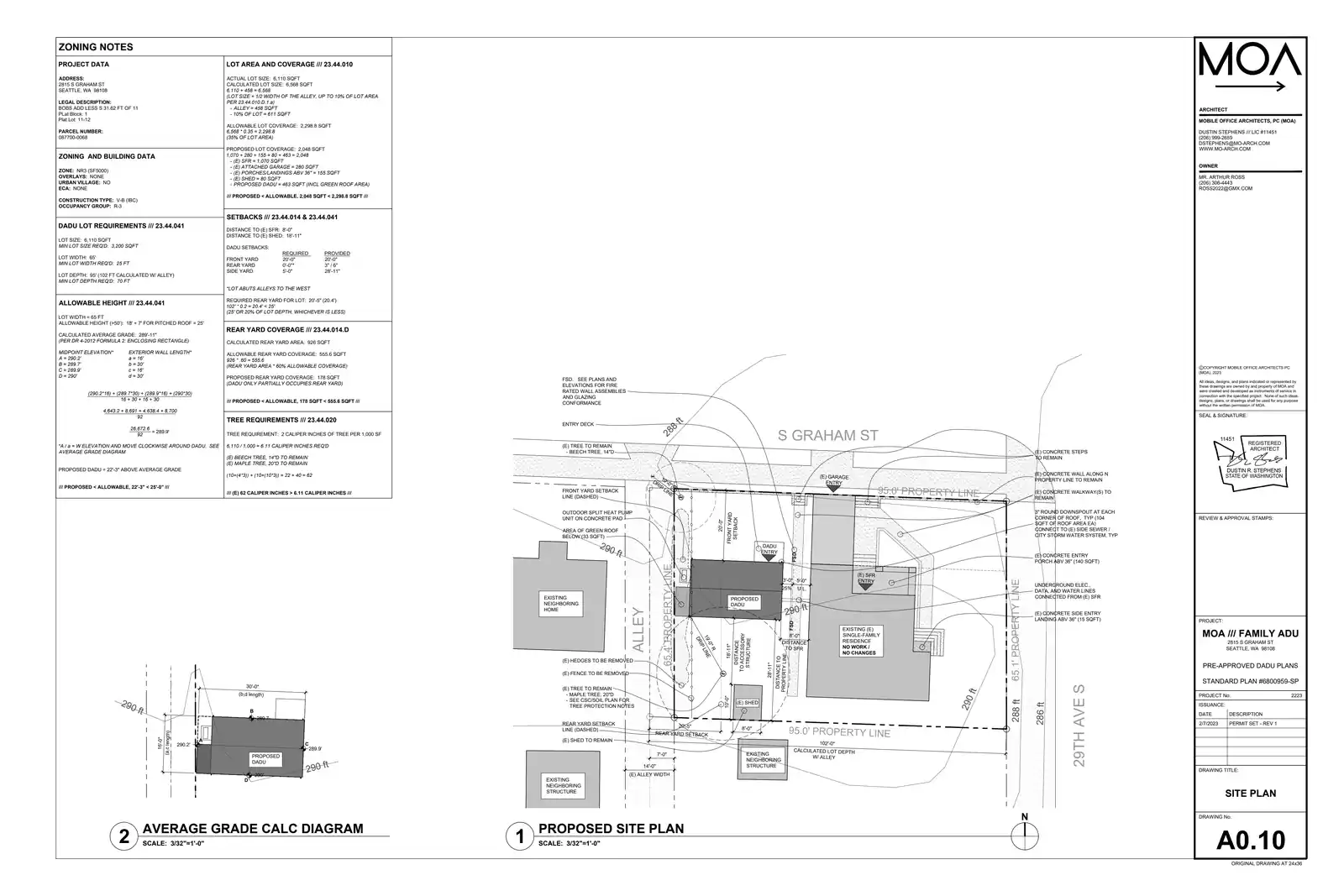 Site plan for 2815 S Graham St