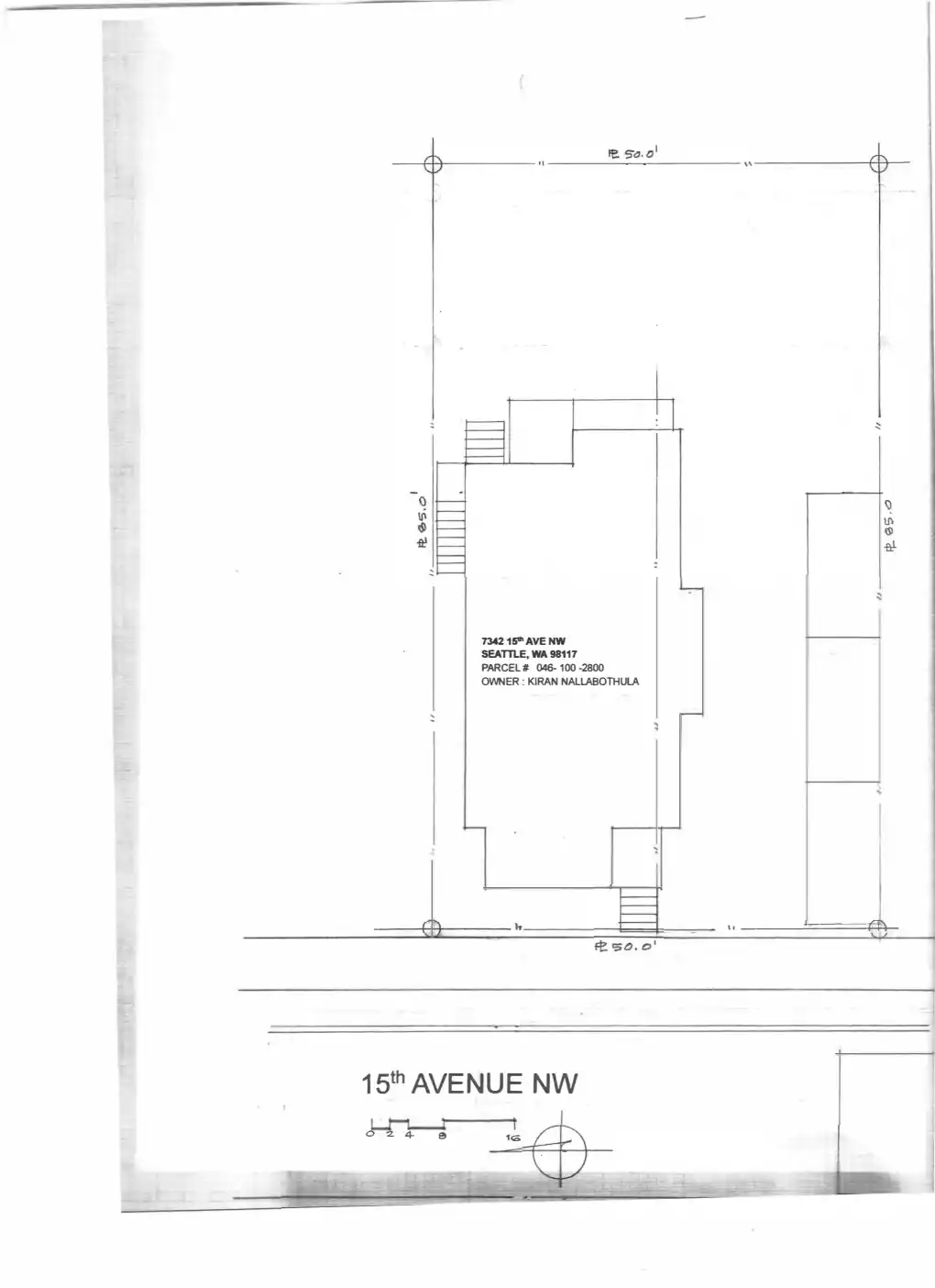 Site plan for 7342 15th Ave NW