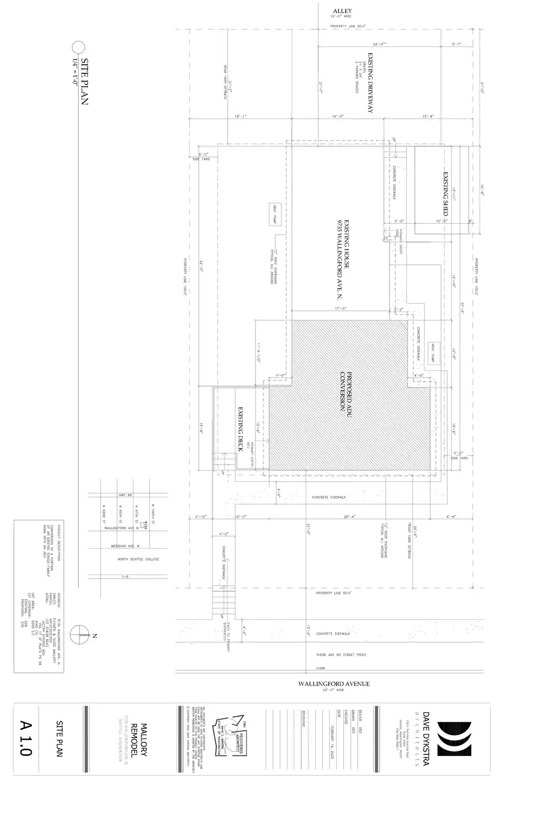Site plan for 9735 Wallingford Ave N