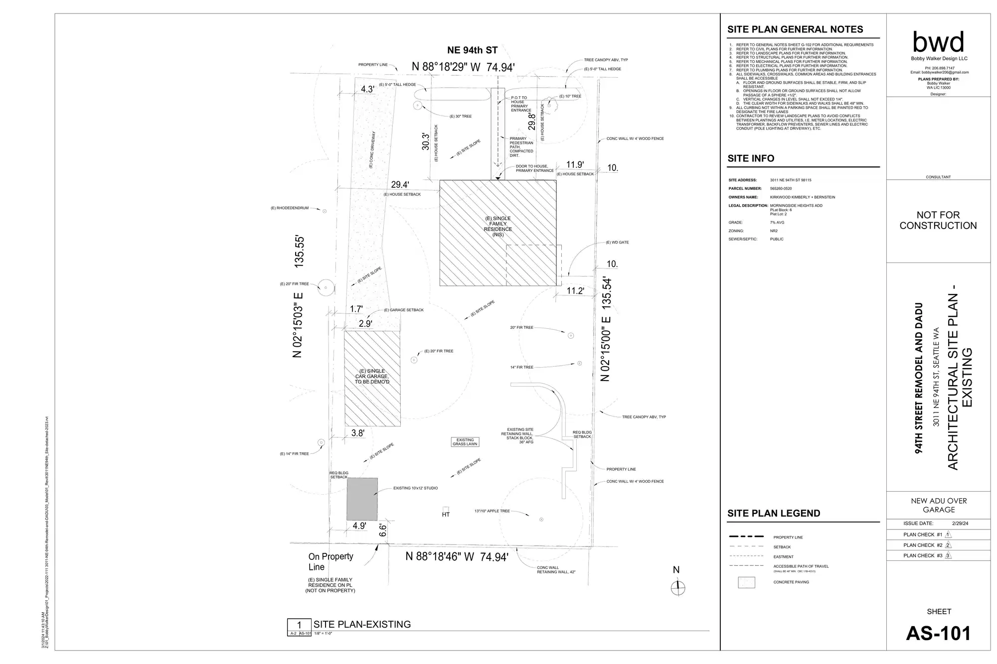 Site plan for 3011 NE 94th St