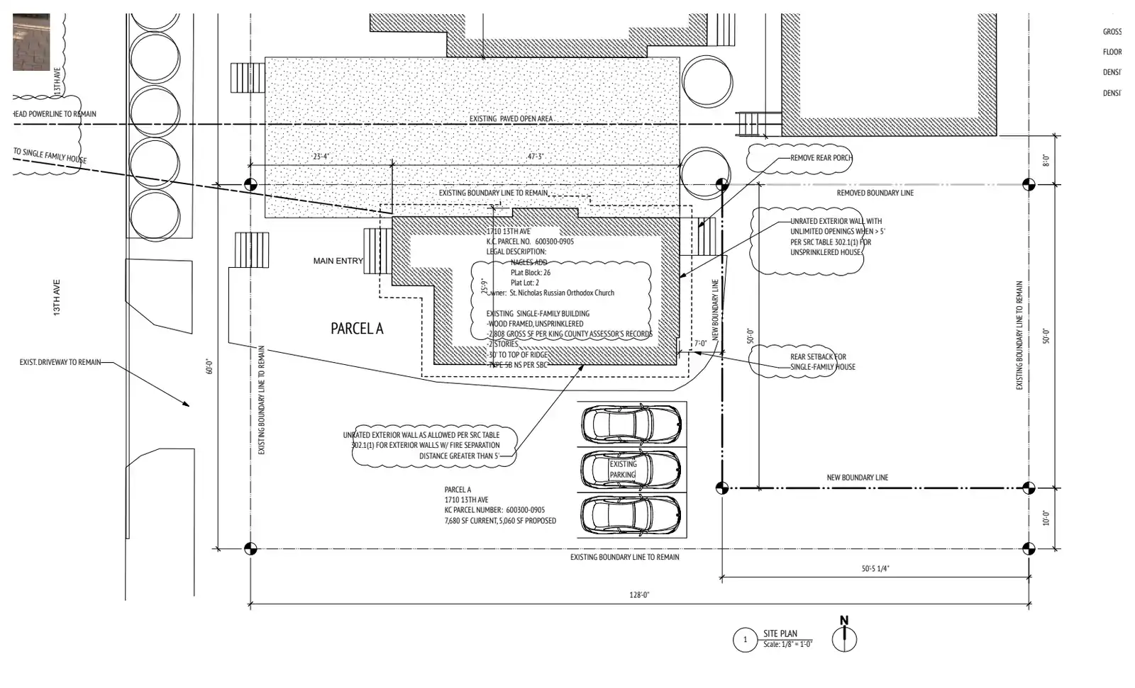 Site plan for 1710 13th Ave