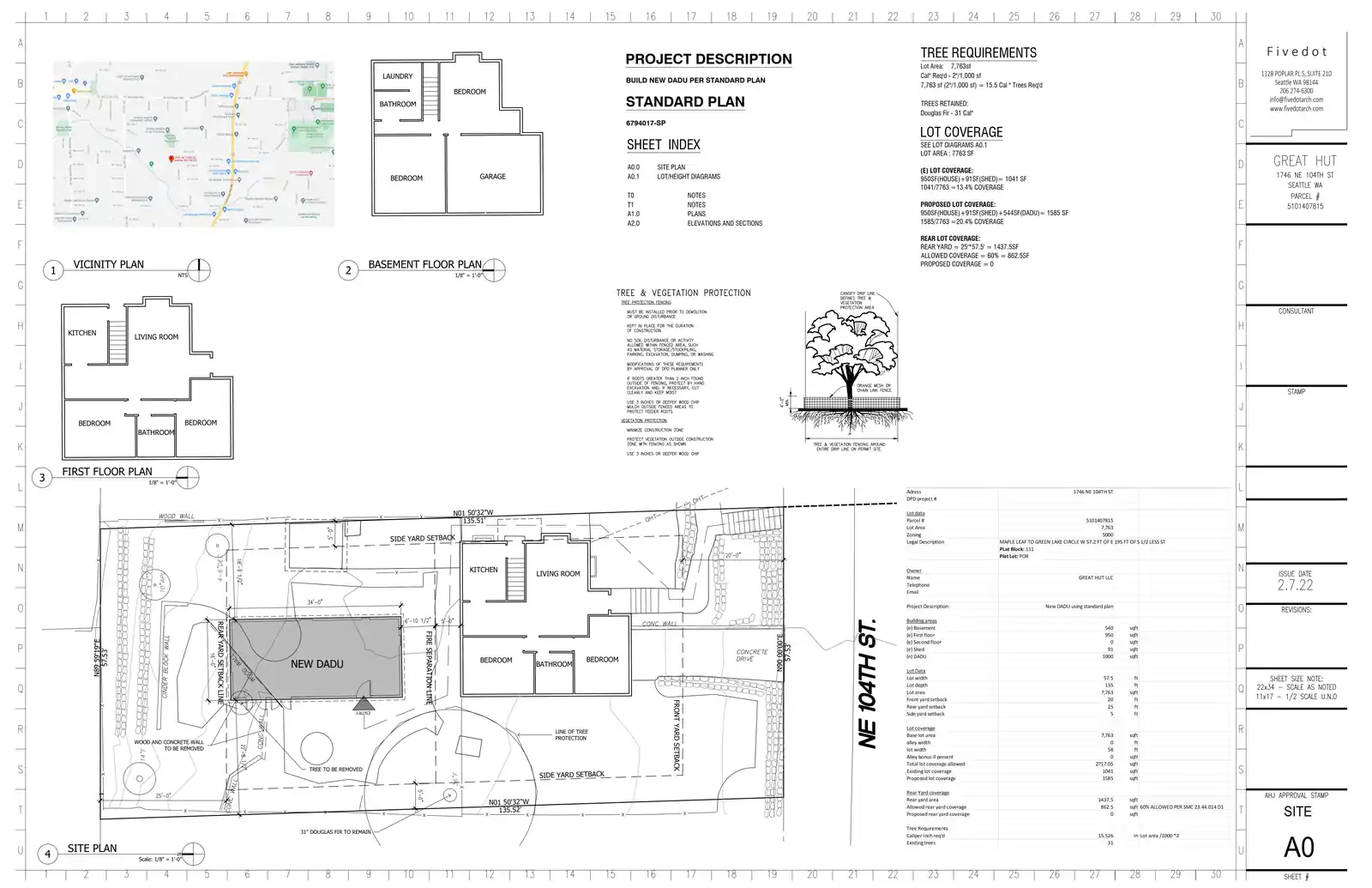 Site plan for 1746 NE 104th St