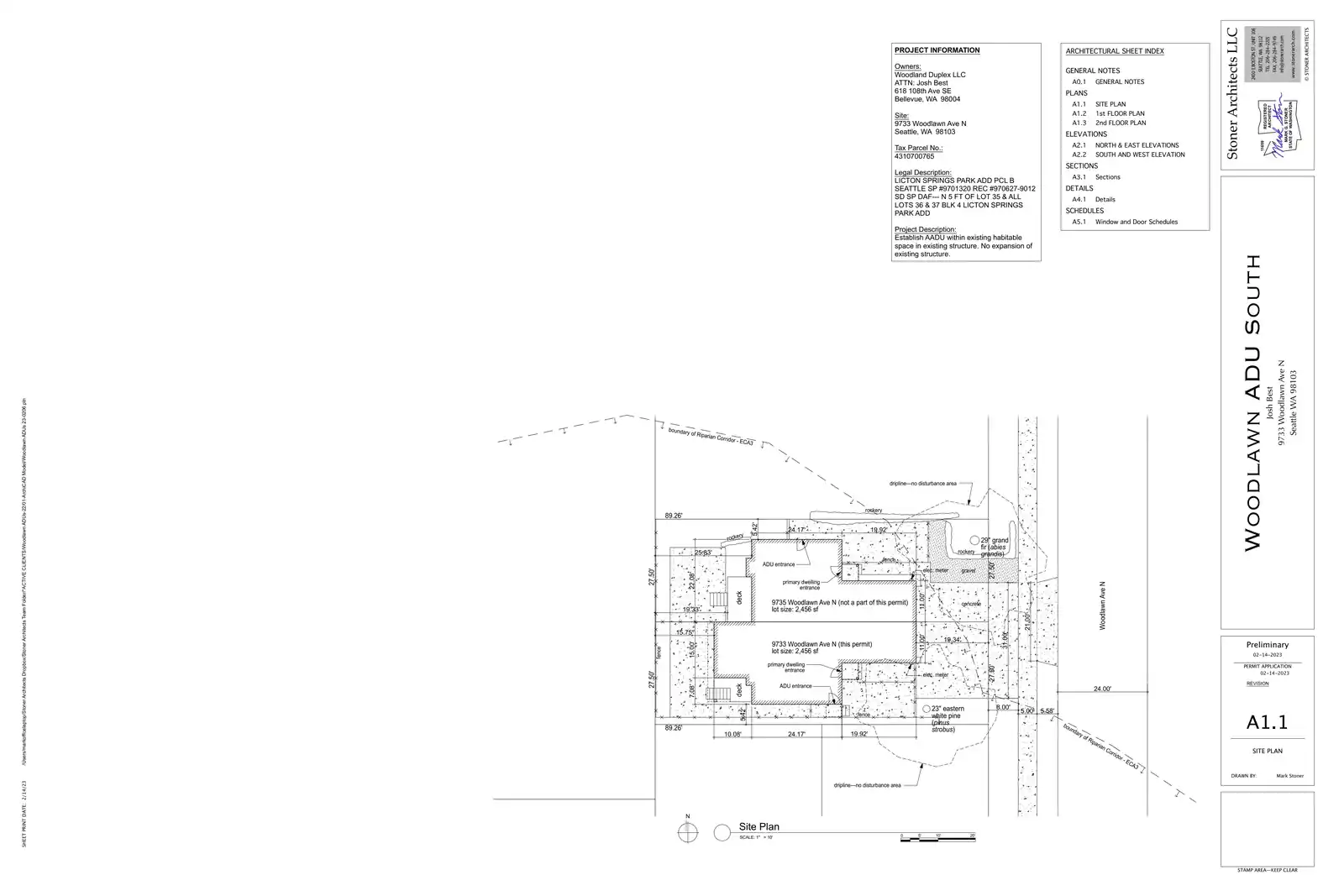 Site plan for 9733 Woodlawn Ave N
