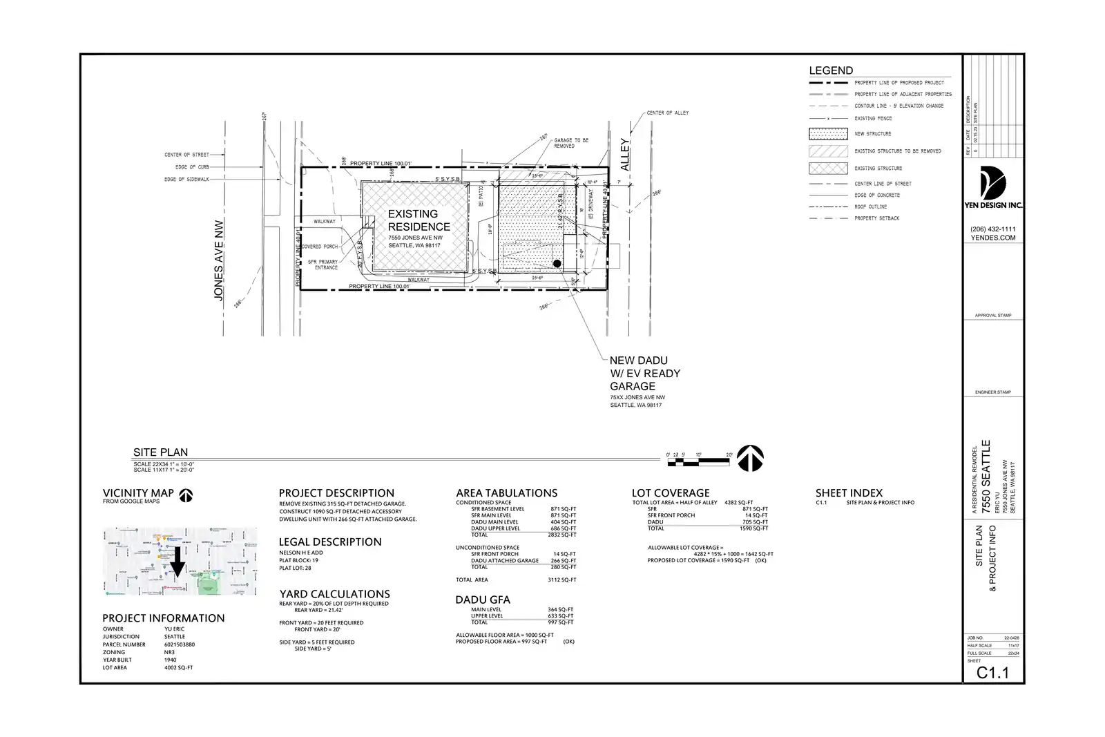 Site plan for 7548 Jones Ave NW