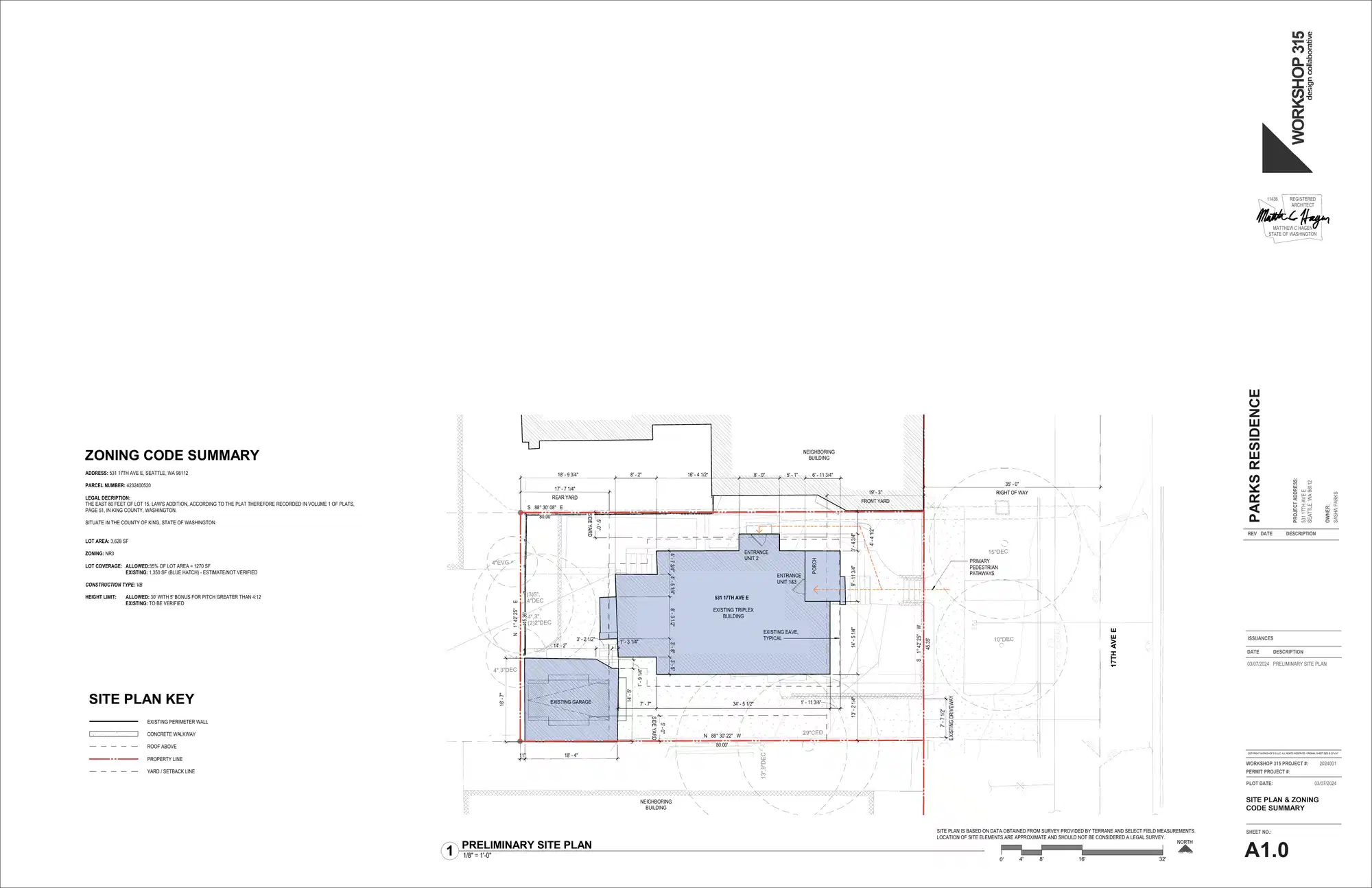 Site plan for 531 17th Ave E