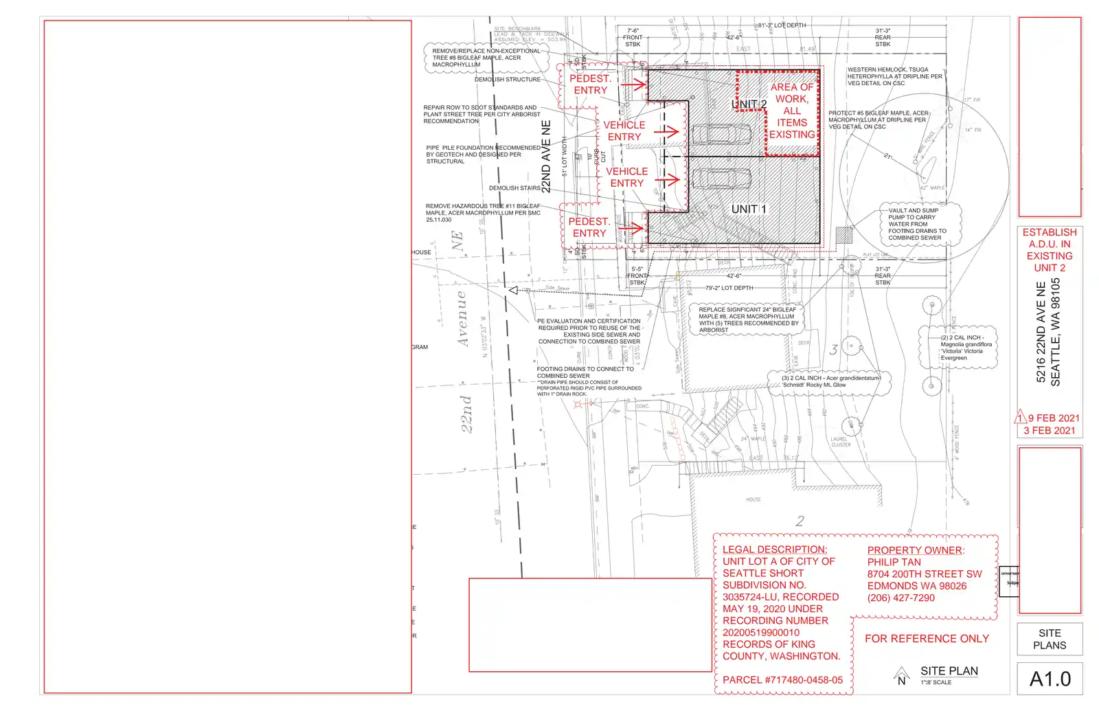 Site plan for 5216 22nd Ave NE