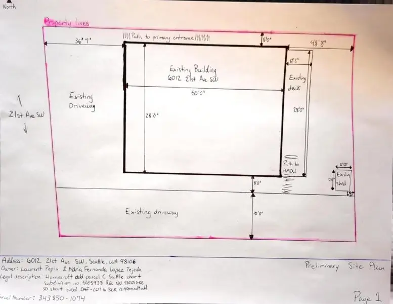 Site plan for 6012 21st Ave SW