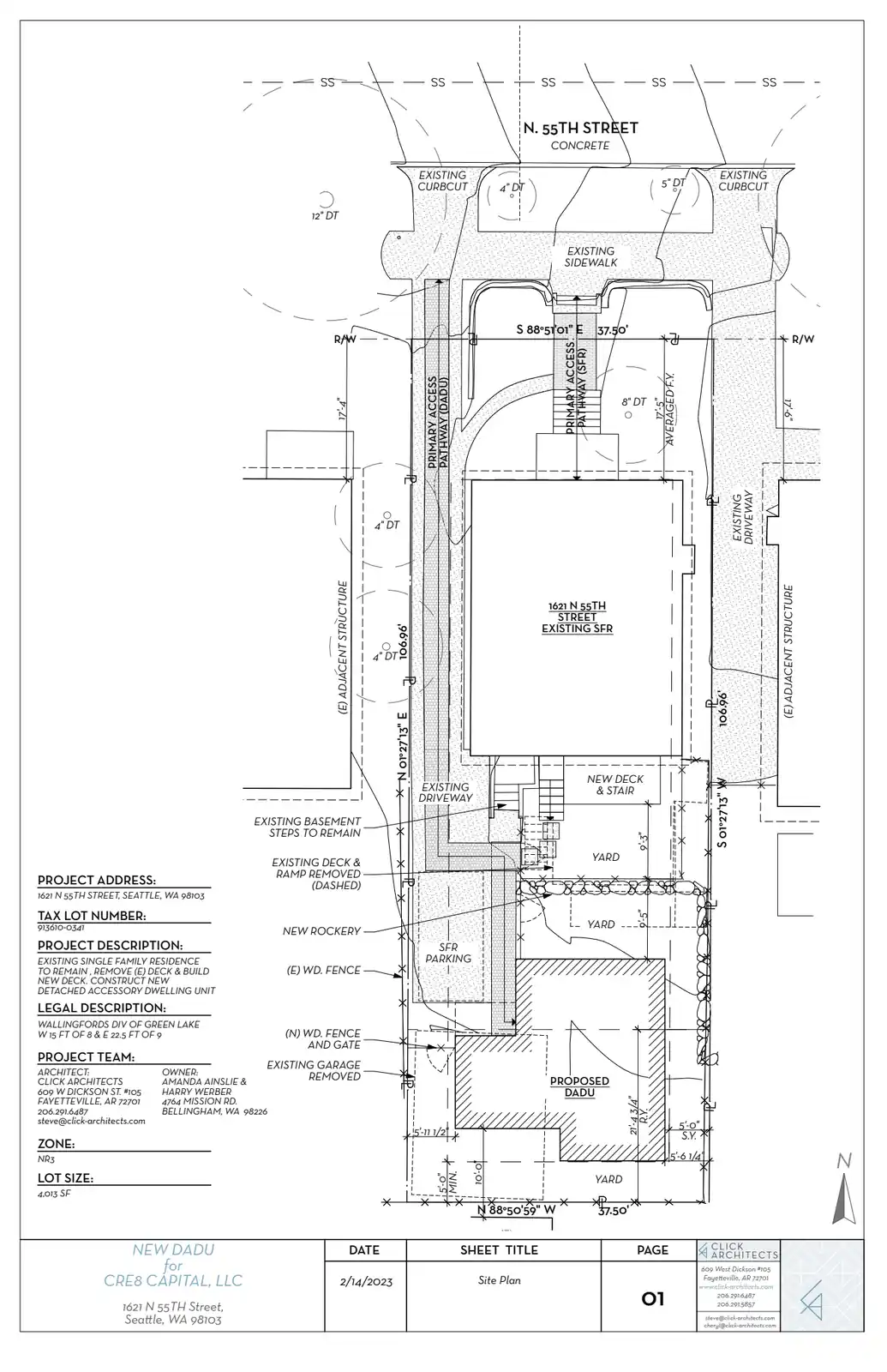 Site plan for 1619 N 55th St