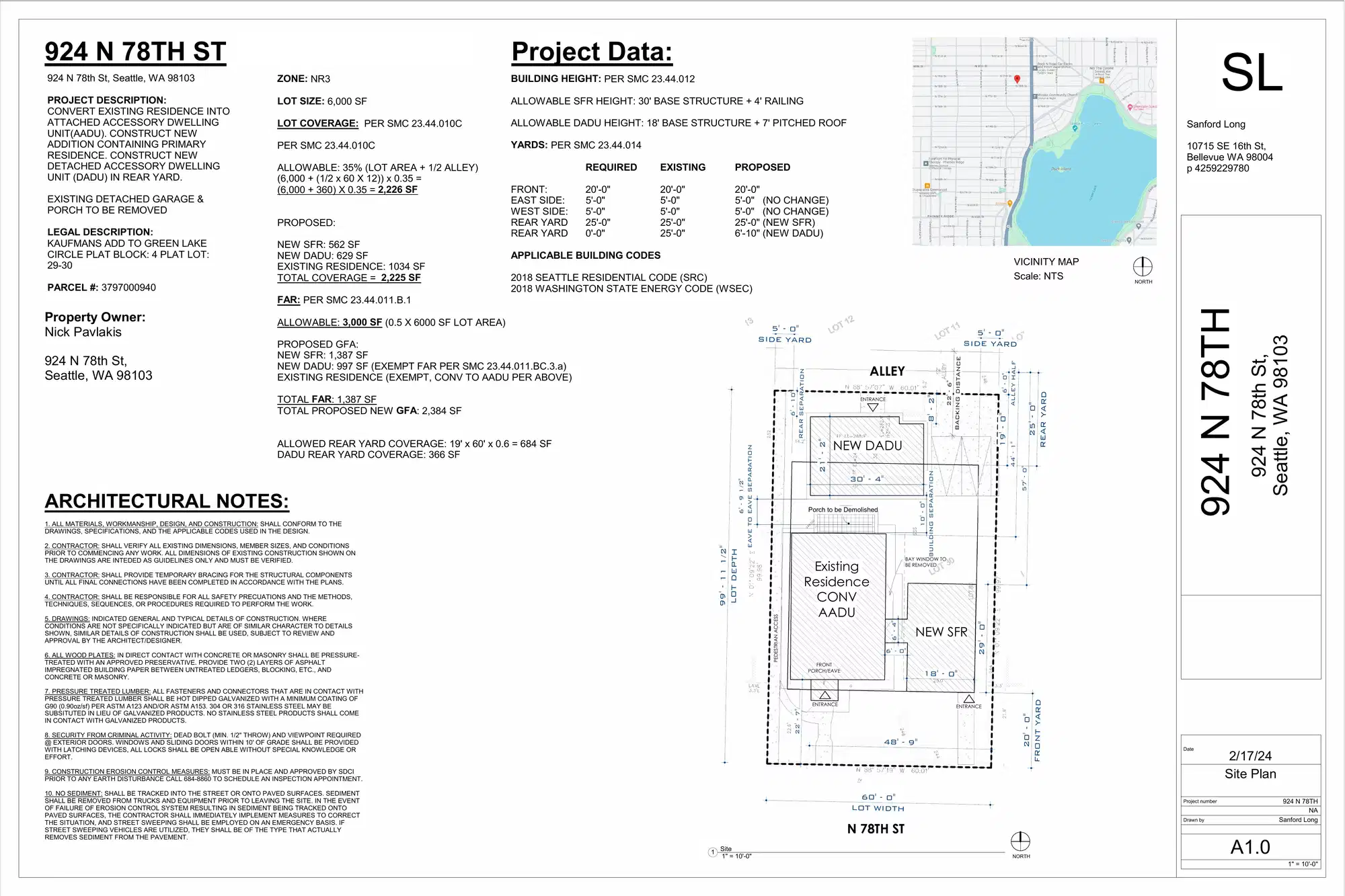 Site plan for 924 N 78th St