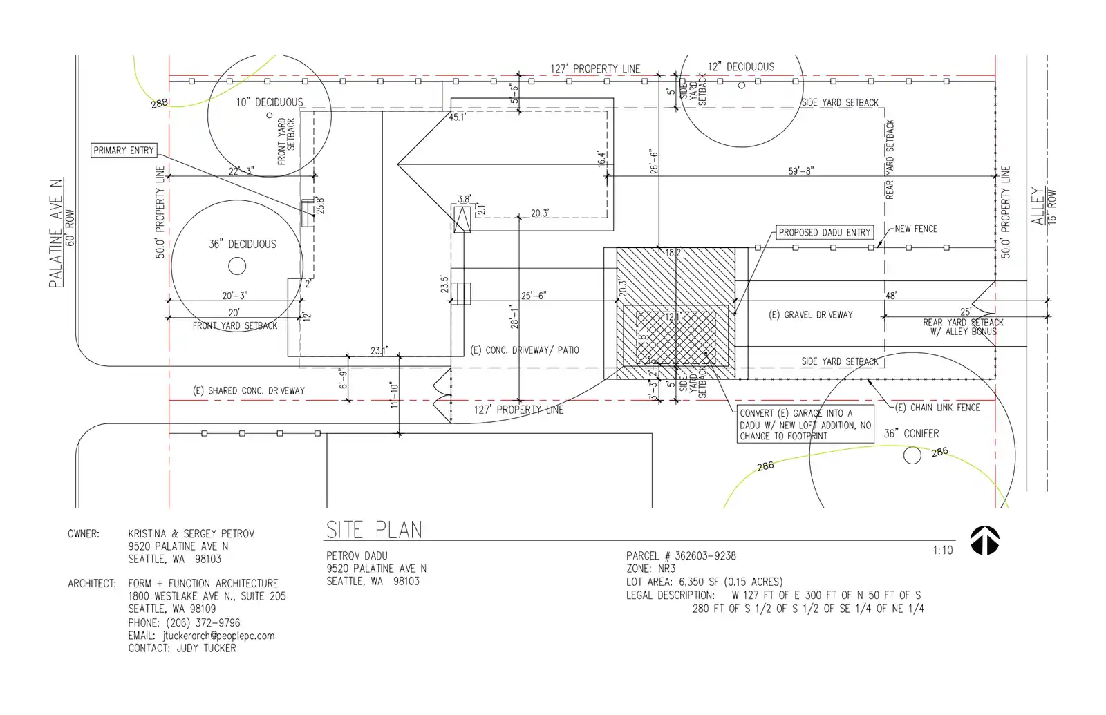 Site plan for 9518 Palatine Ave N