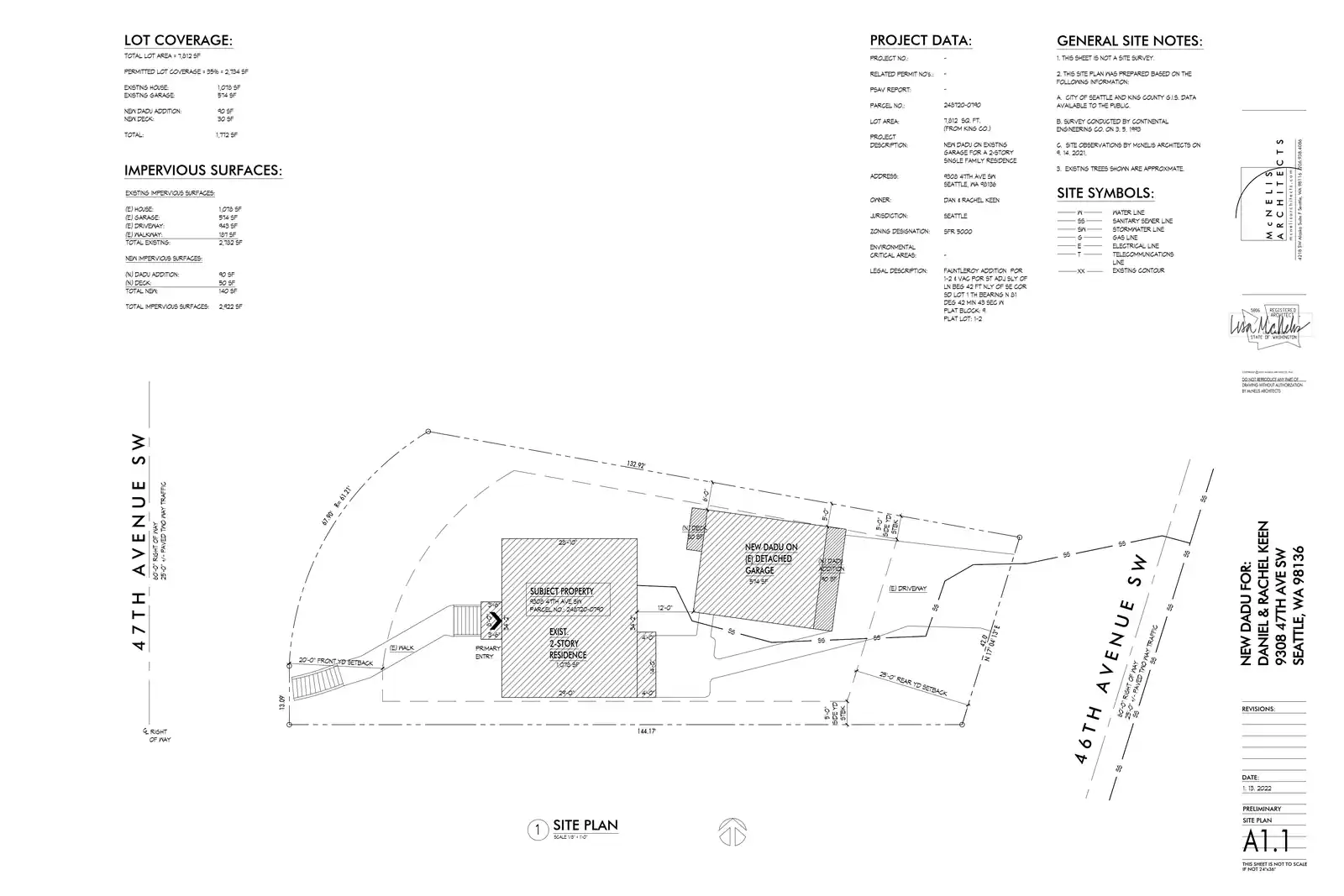 Site plan for 9308 47th Ave SW