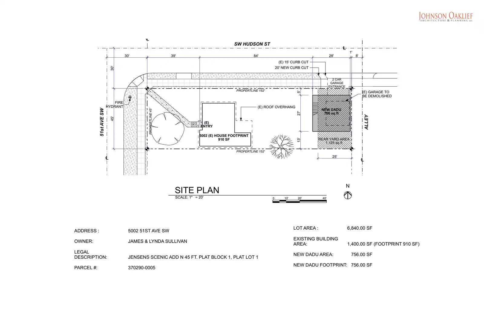 Site plan for 5002 51st Ave SW