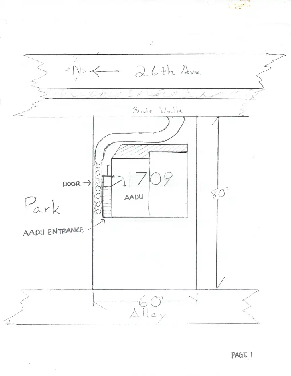 Site plan for 1709 26th Ave