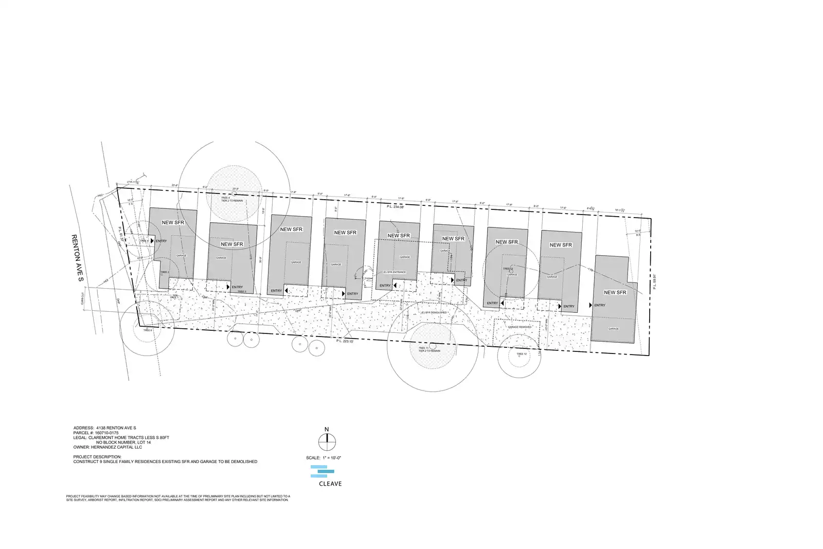 Site plan for 4138 Renton Ave S