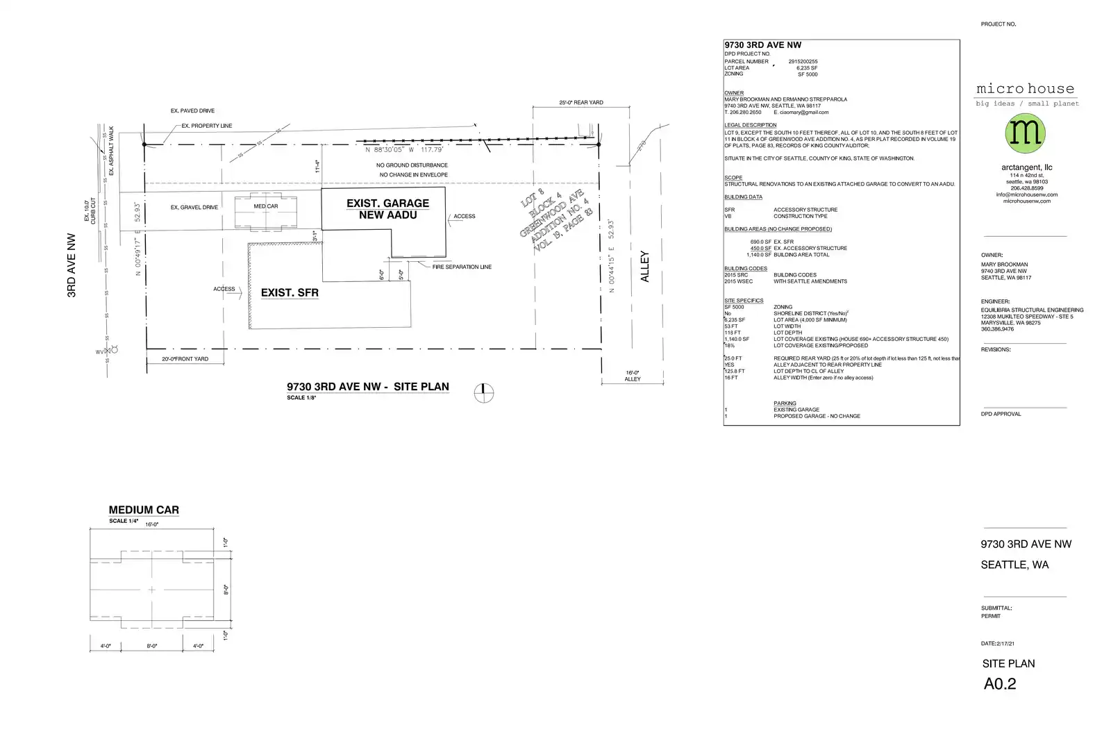 Site plan for 9730 3rd Ave NW
