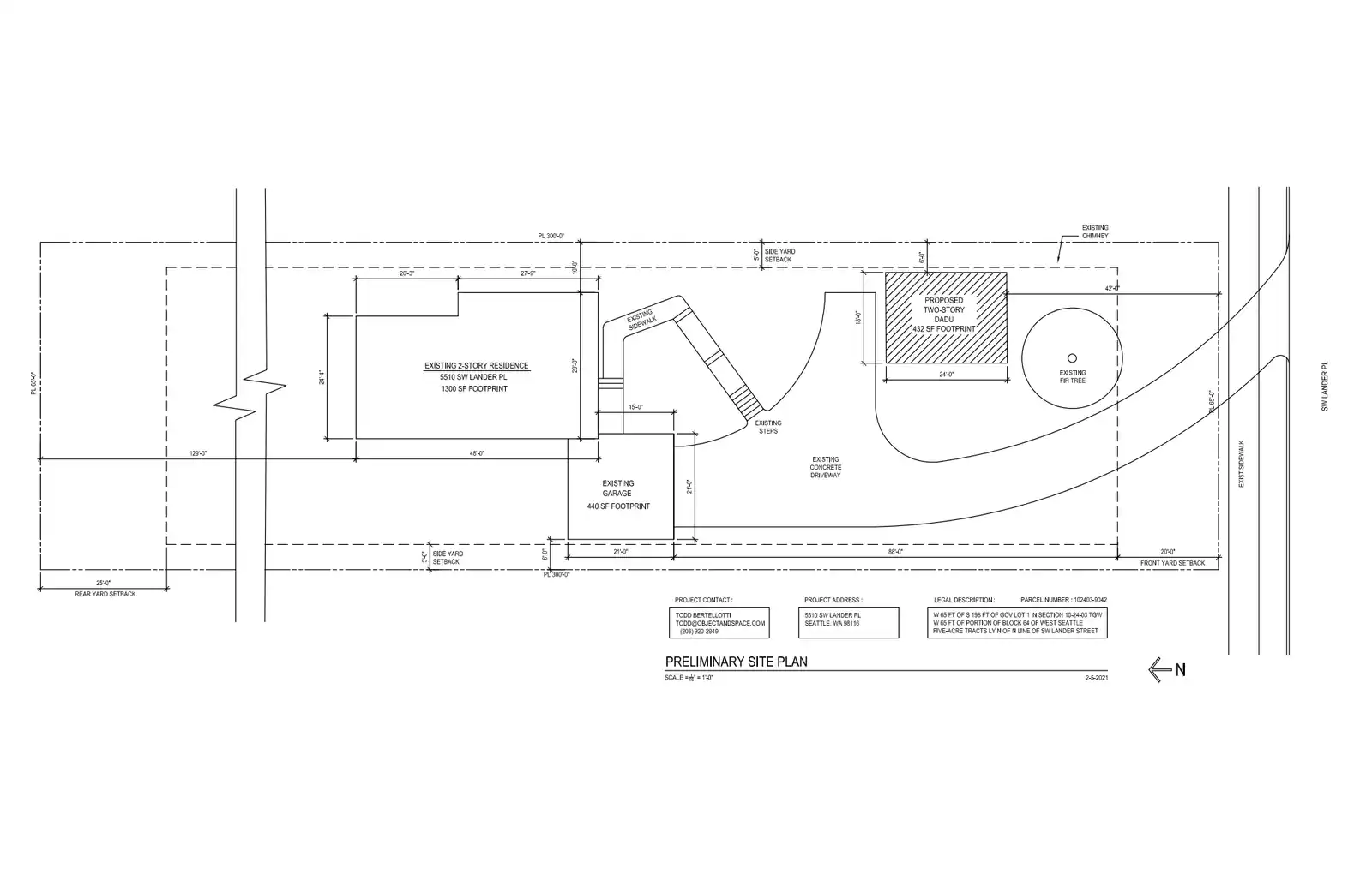 Site plan for 5510 SW Lander St