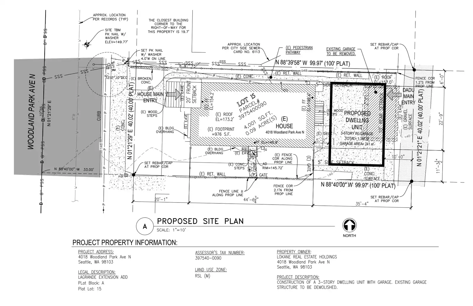 Site plan for 4018 Woodland Park Ave N