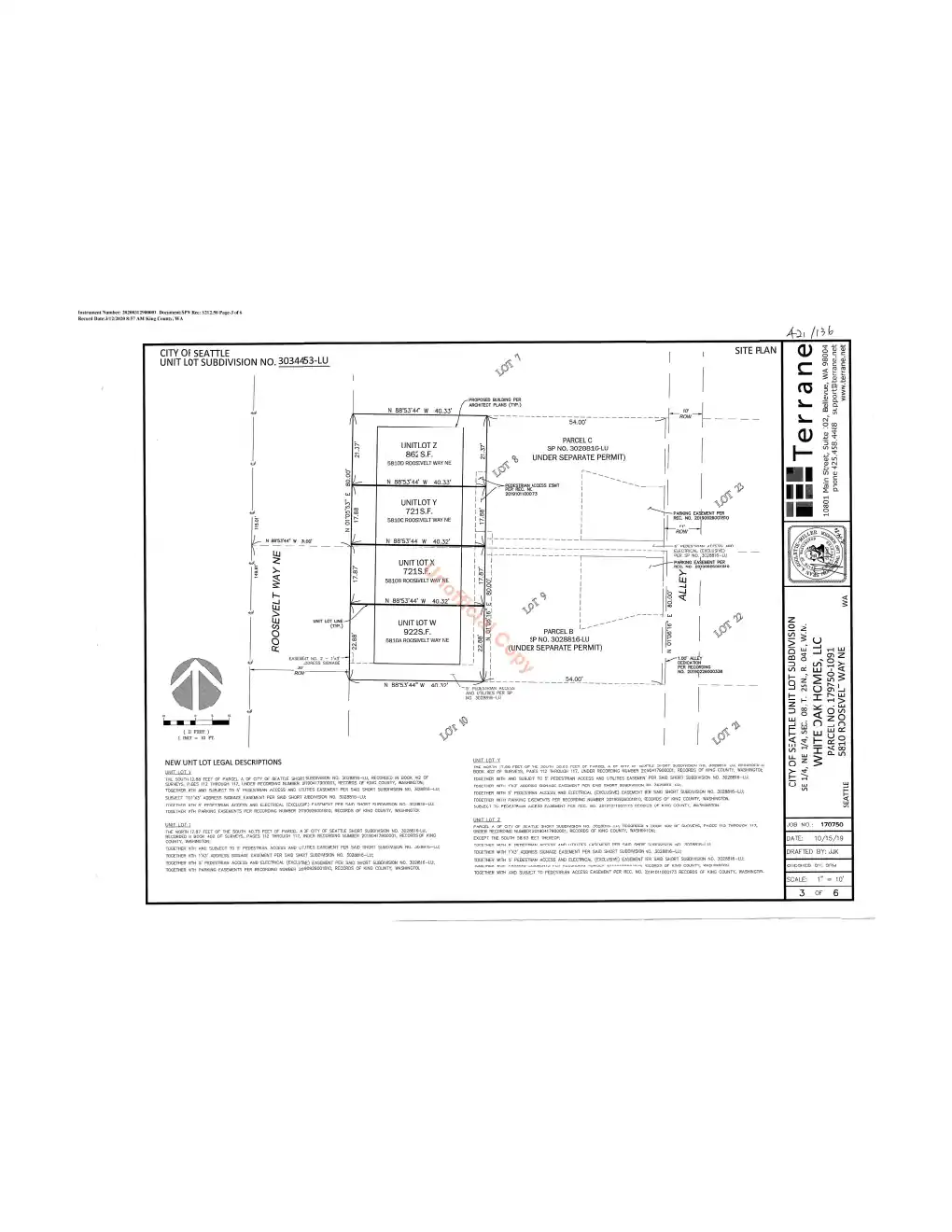 Site plan for 5810 C Roosevelt Way NE