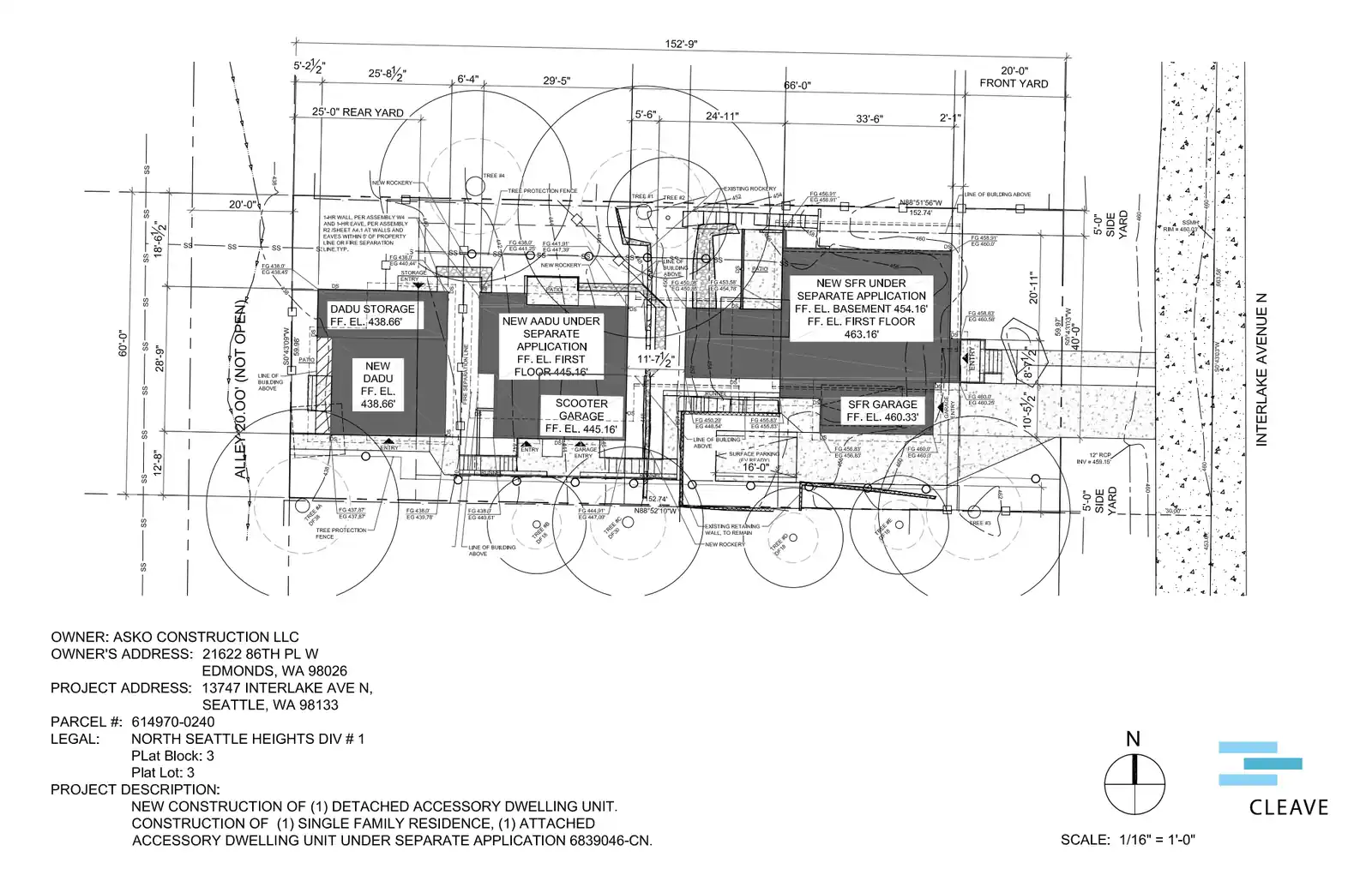 Site plan for 13745 Interlake Ave N