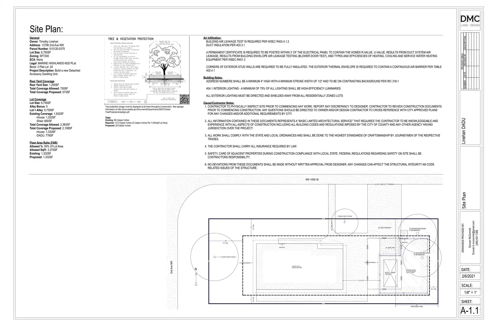 Site plan for 107 NW 140th St