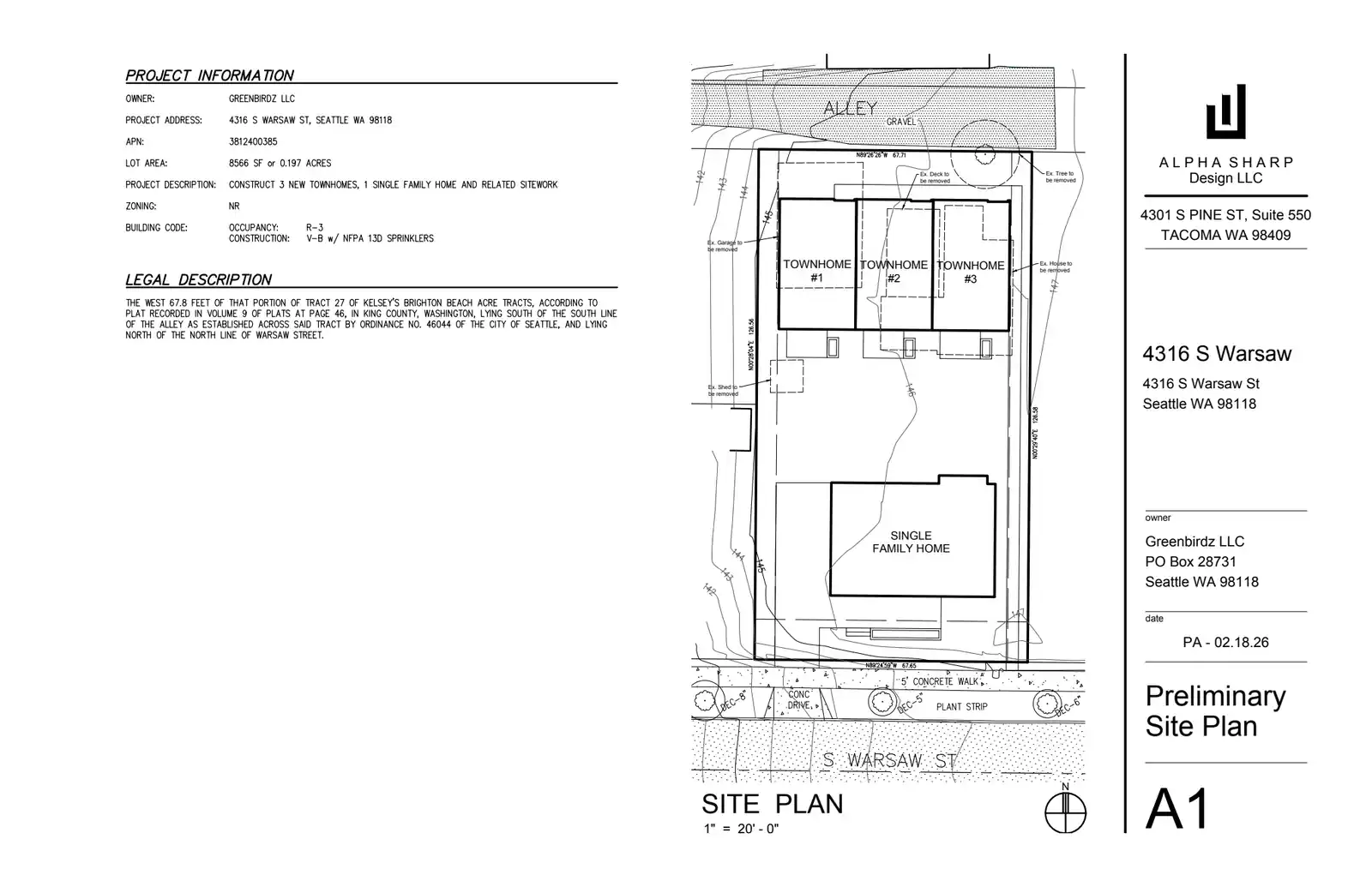 Site plan for 4316 S Warsaw St