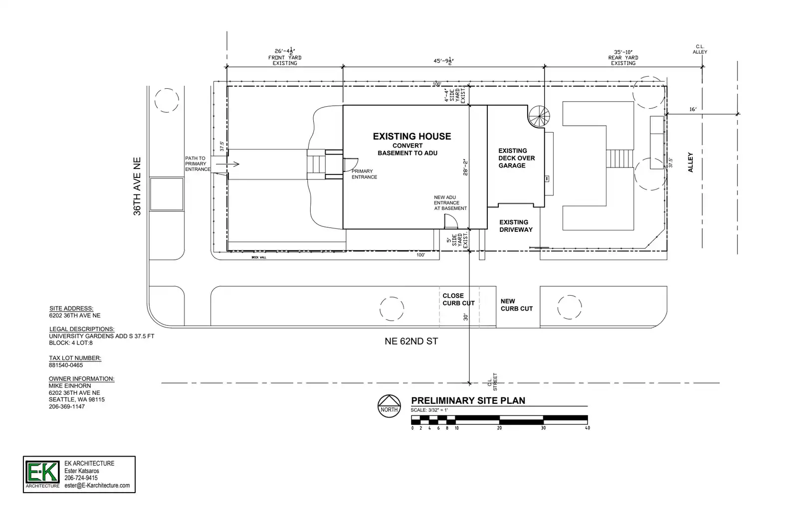 Site plan for 3636 NE 62nd St