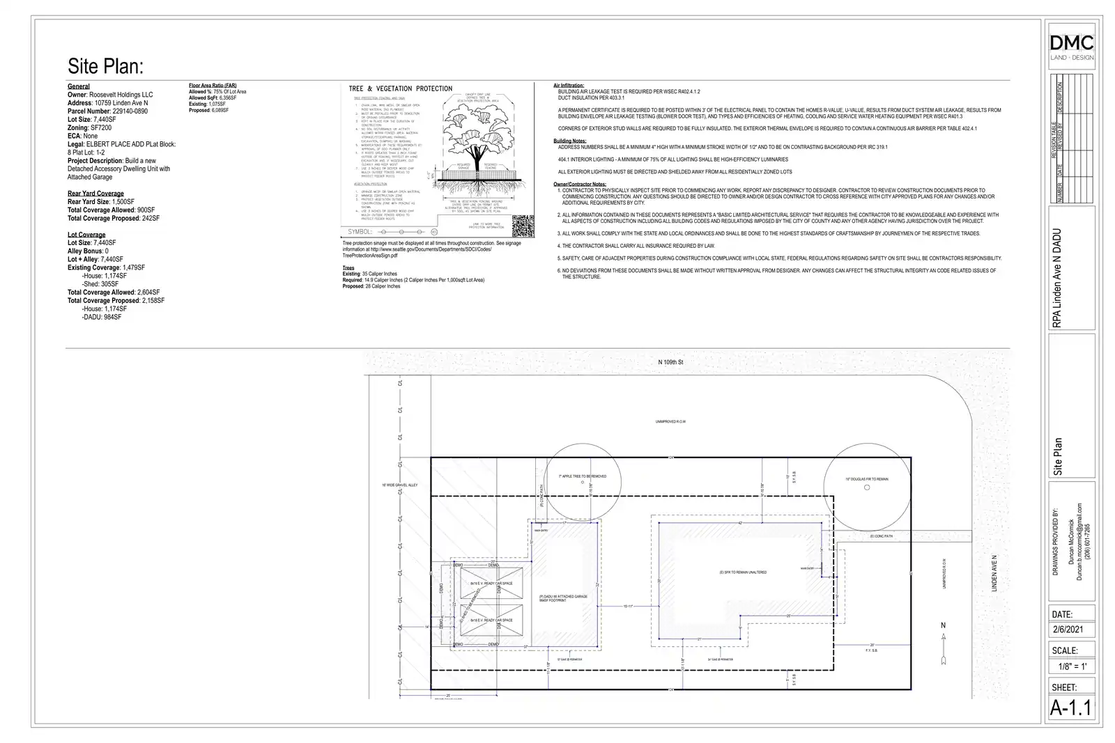 Site plan for 815 N 109th St