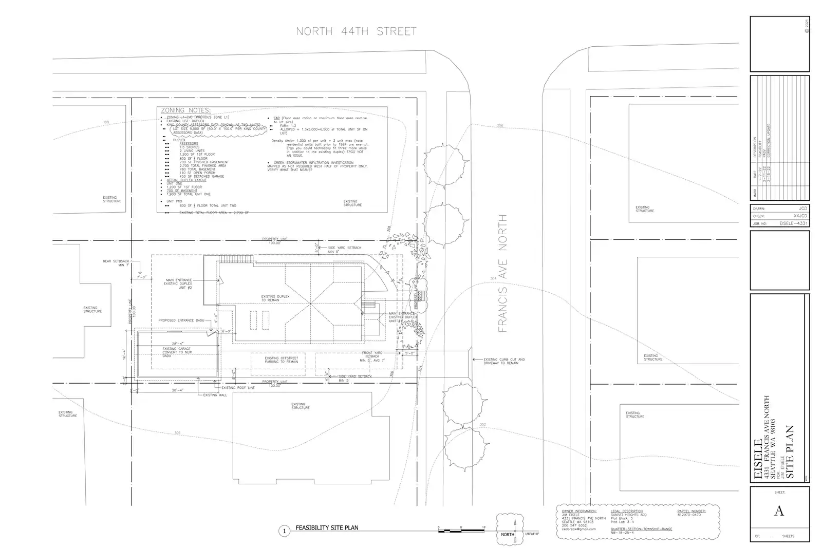 Site plan for 4331 Francis Ave N
