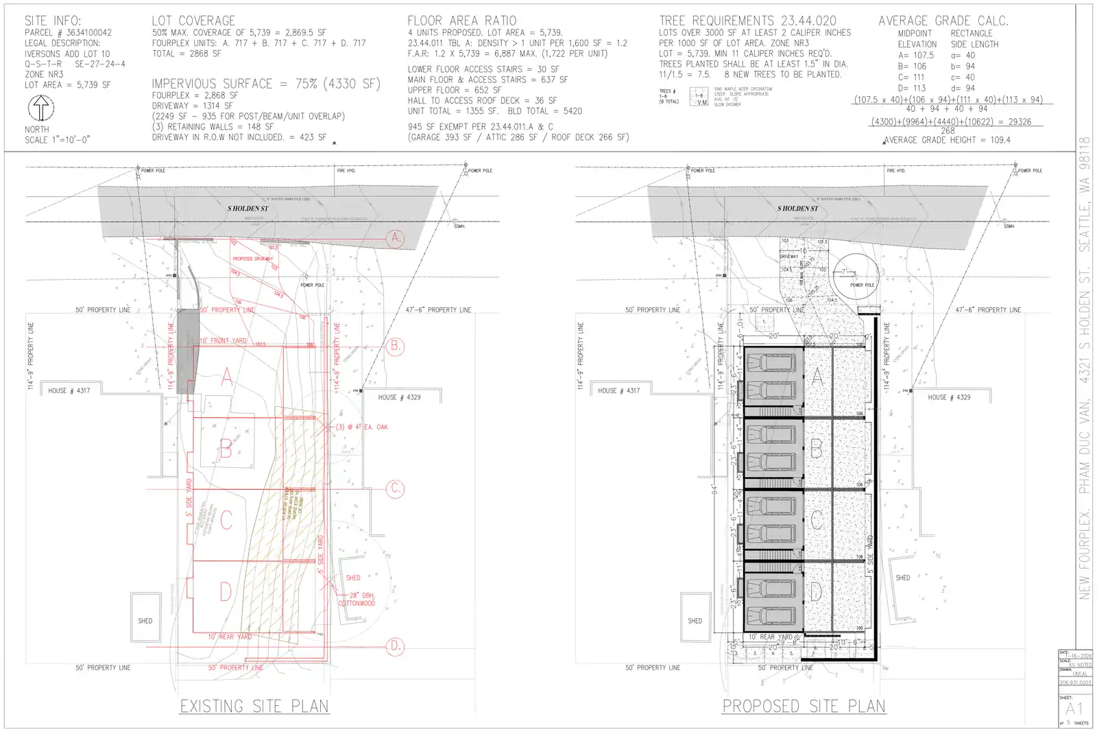 Site plan for 4321 S Holden St