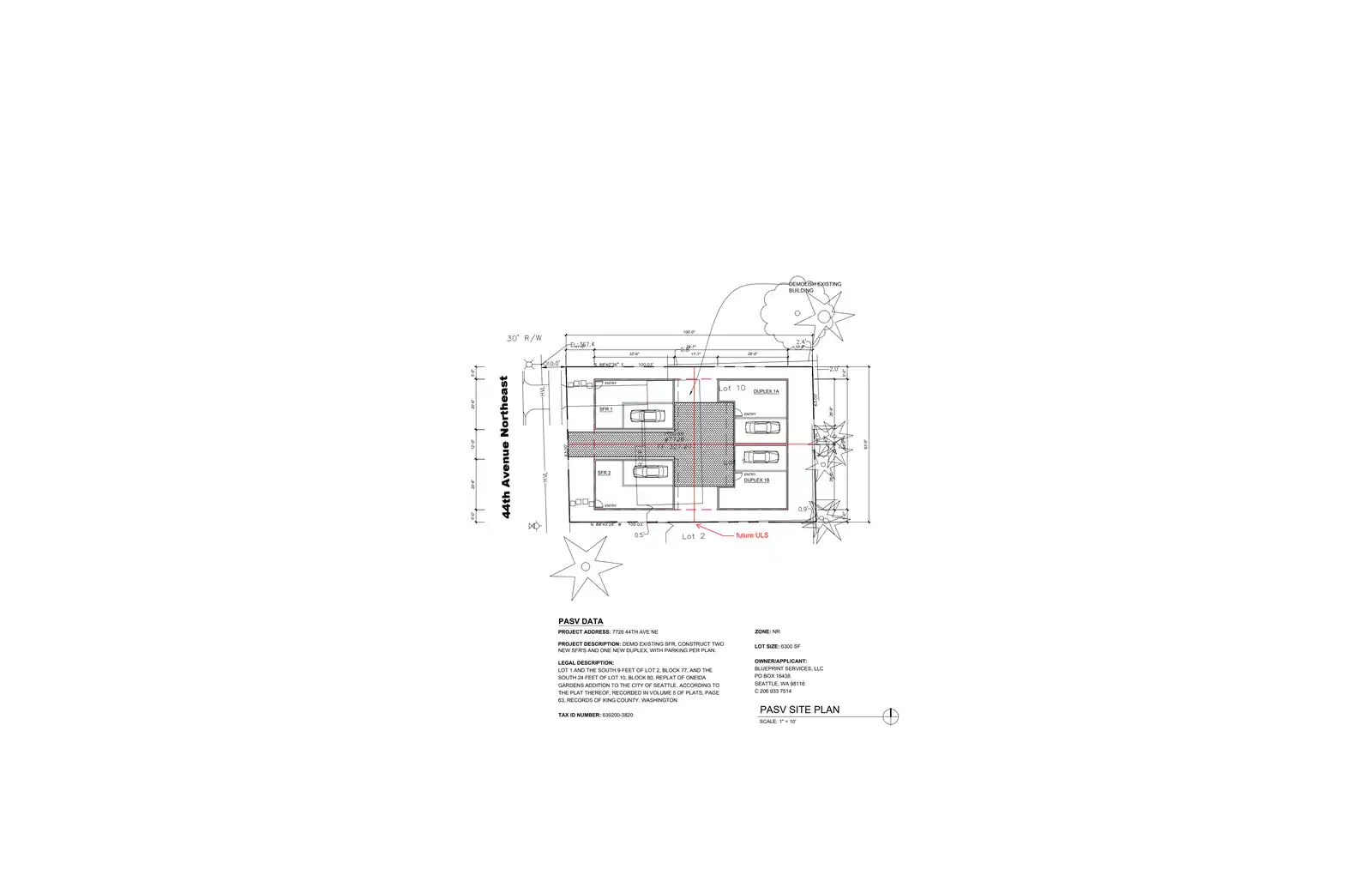 Site plan for 7726 44th Ave NE