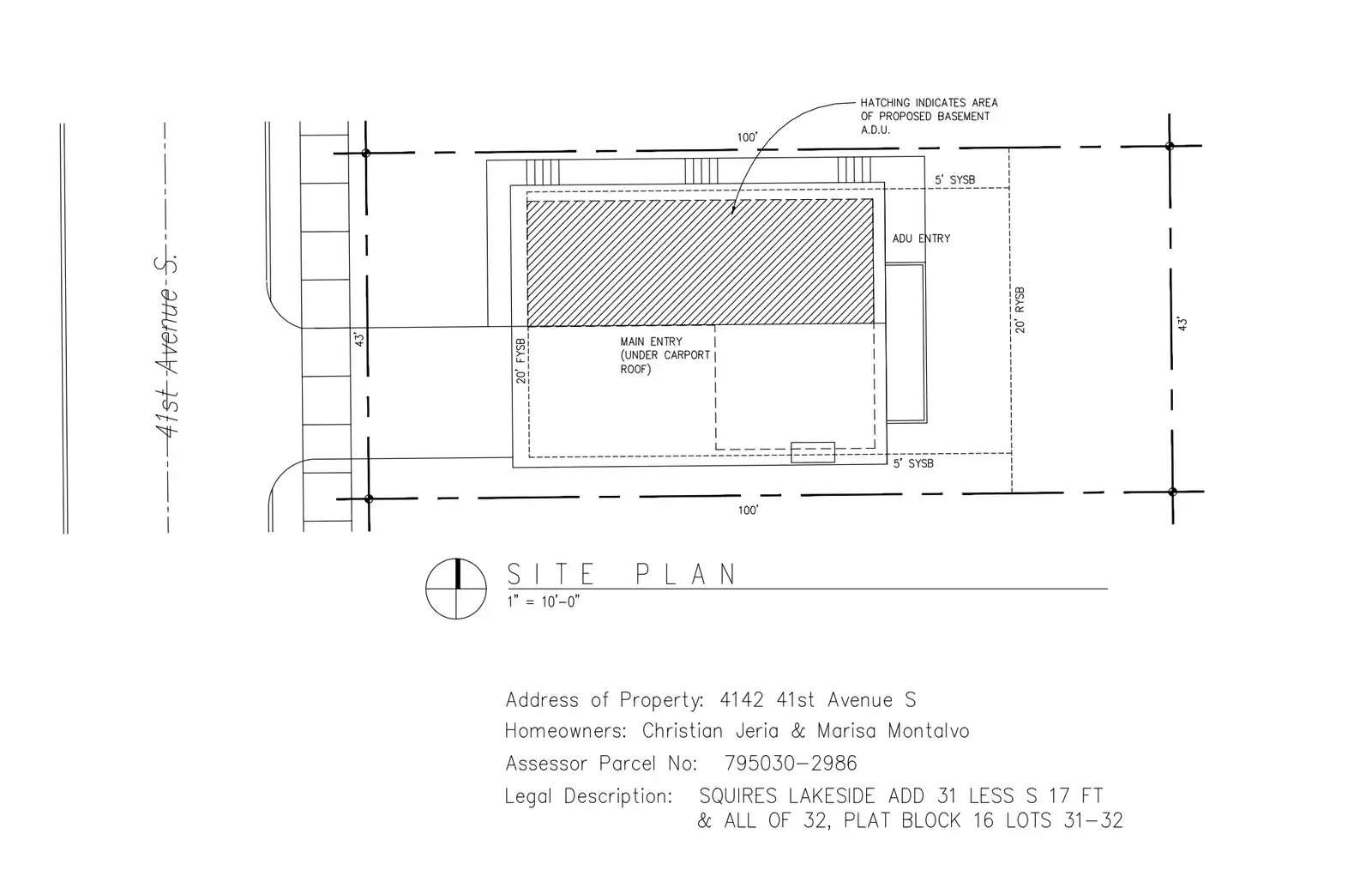 Site plan for 4142 41st Ave S