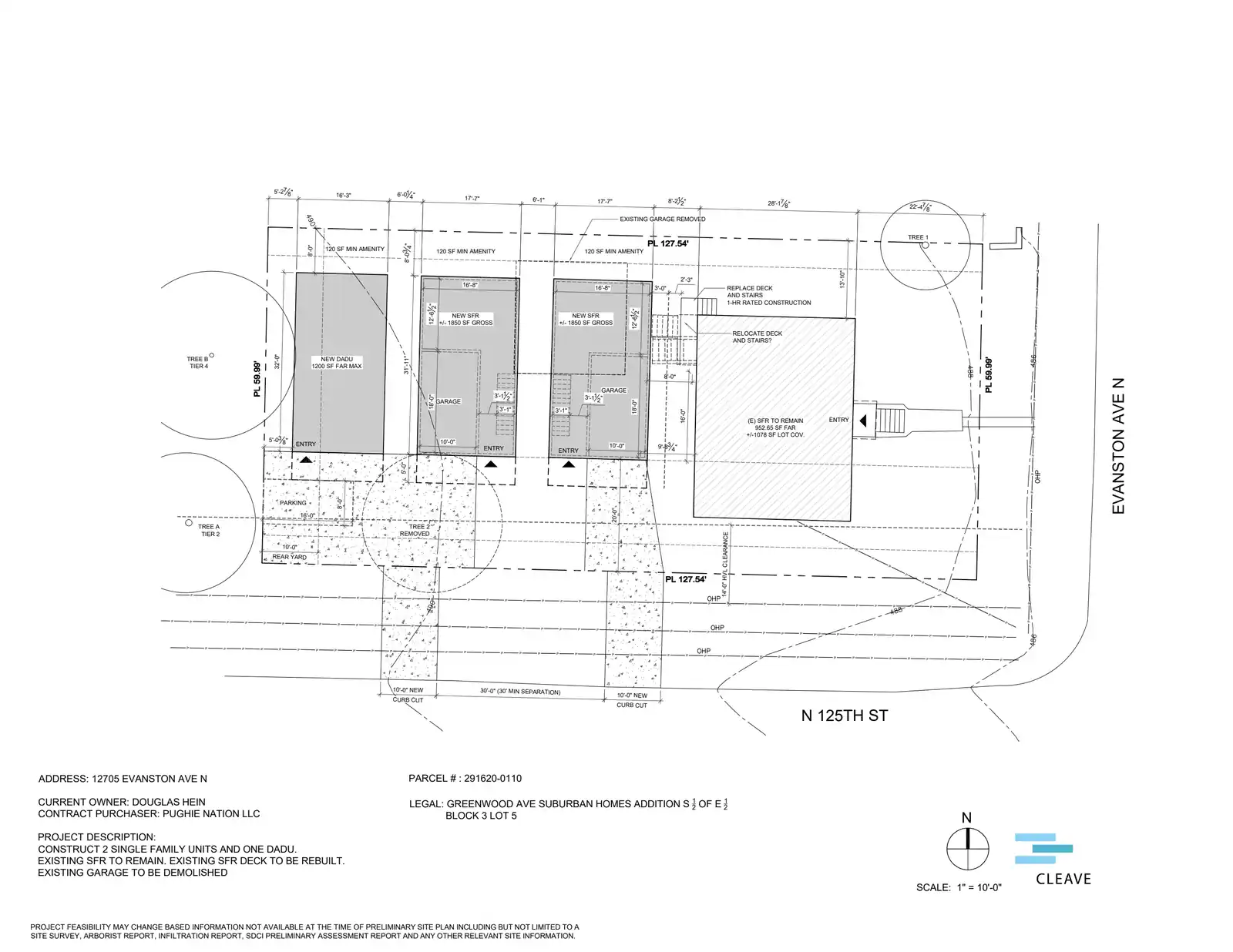 Site plan for 12705 Evanston Ave N